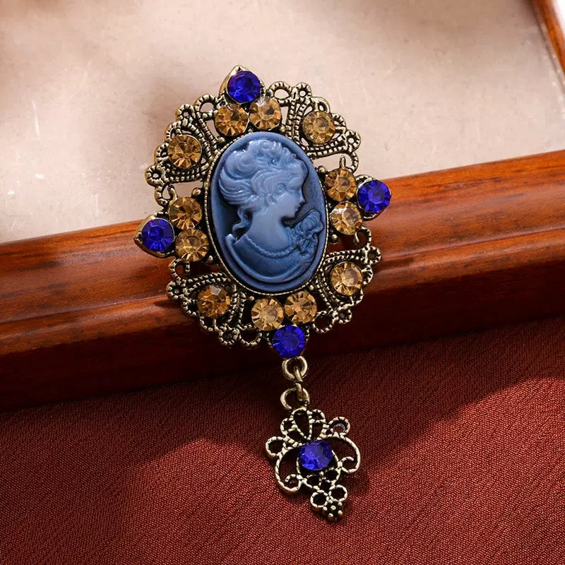 Beauty Head Alloy Rhinestone Brooch PA6059