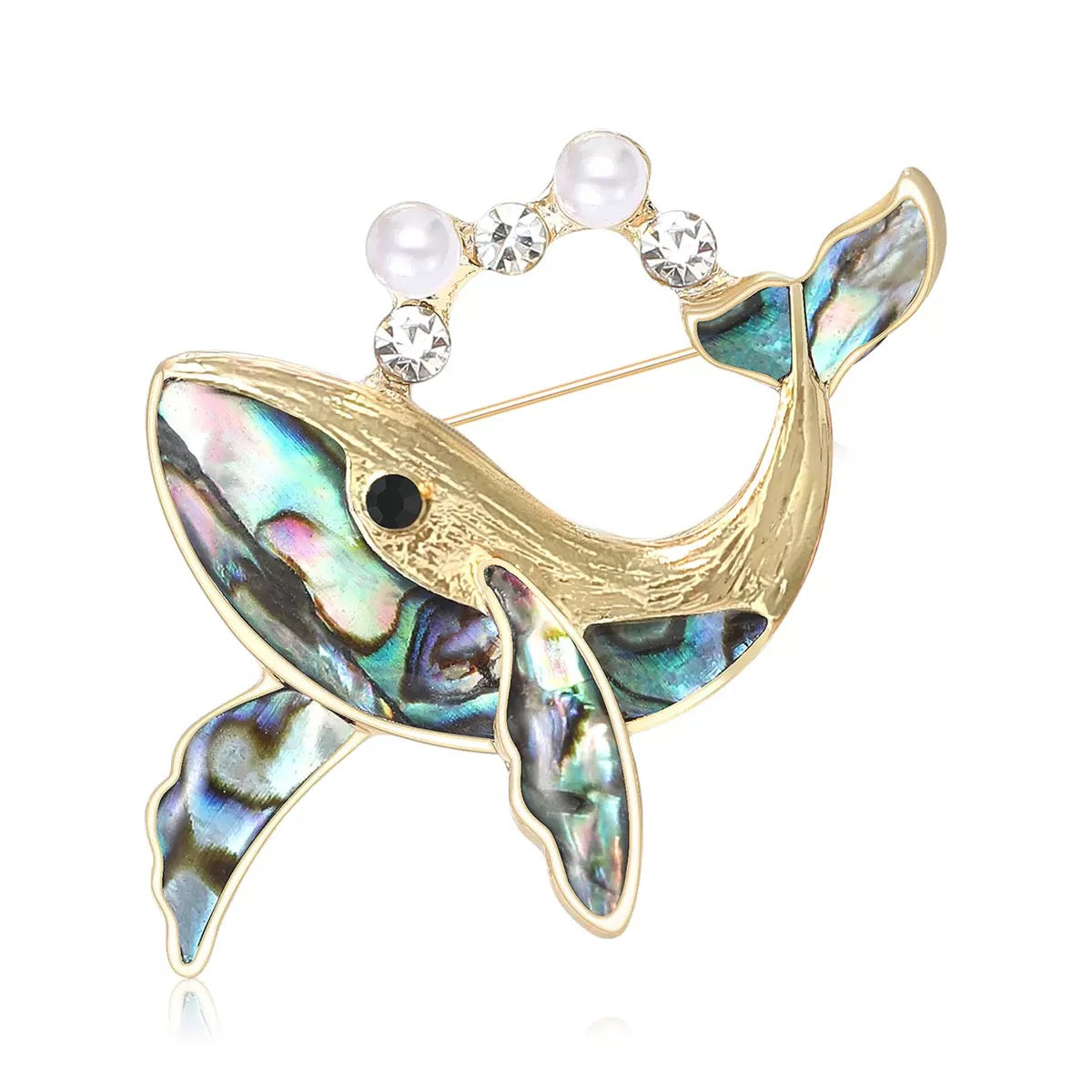 Dolphin Alloy Rhinestone Brooch PA6364