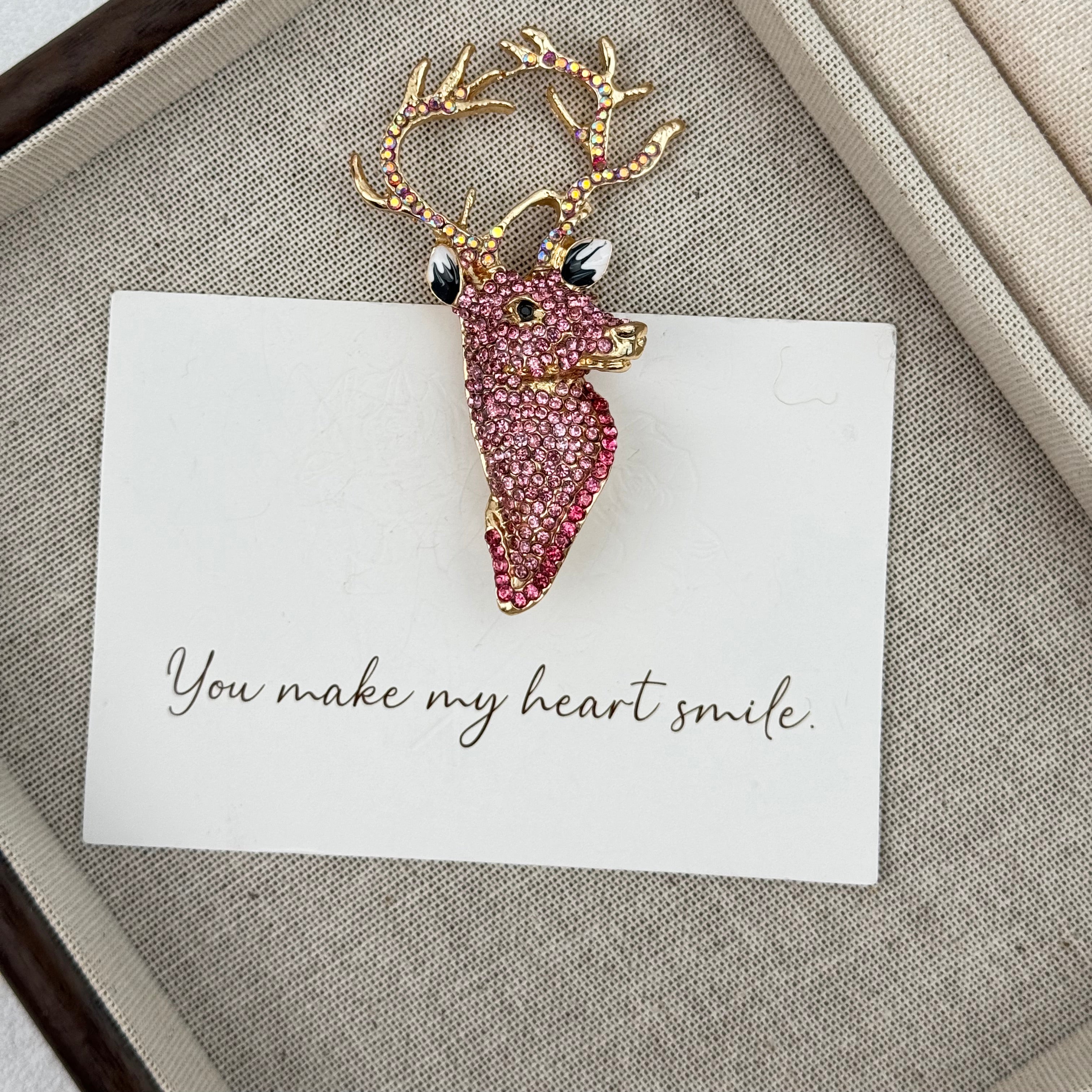 Deer Alloy Rhinestone Brooch PA6449