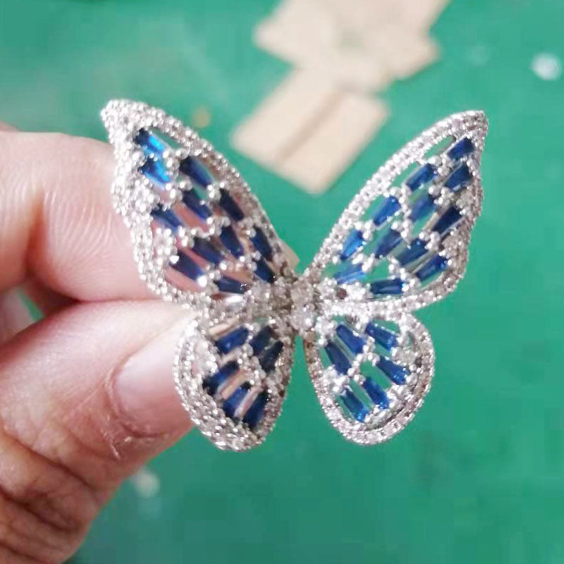 Anillos de mariposa con circonitas R1623