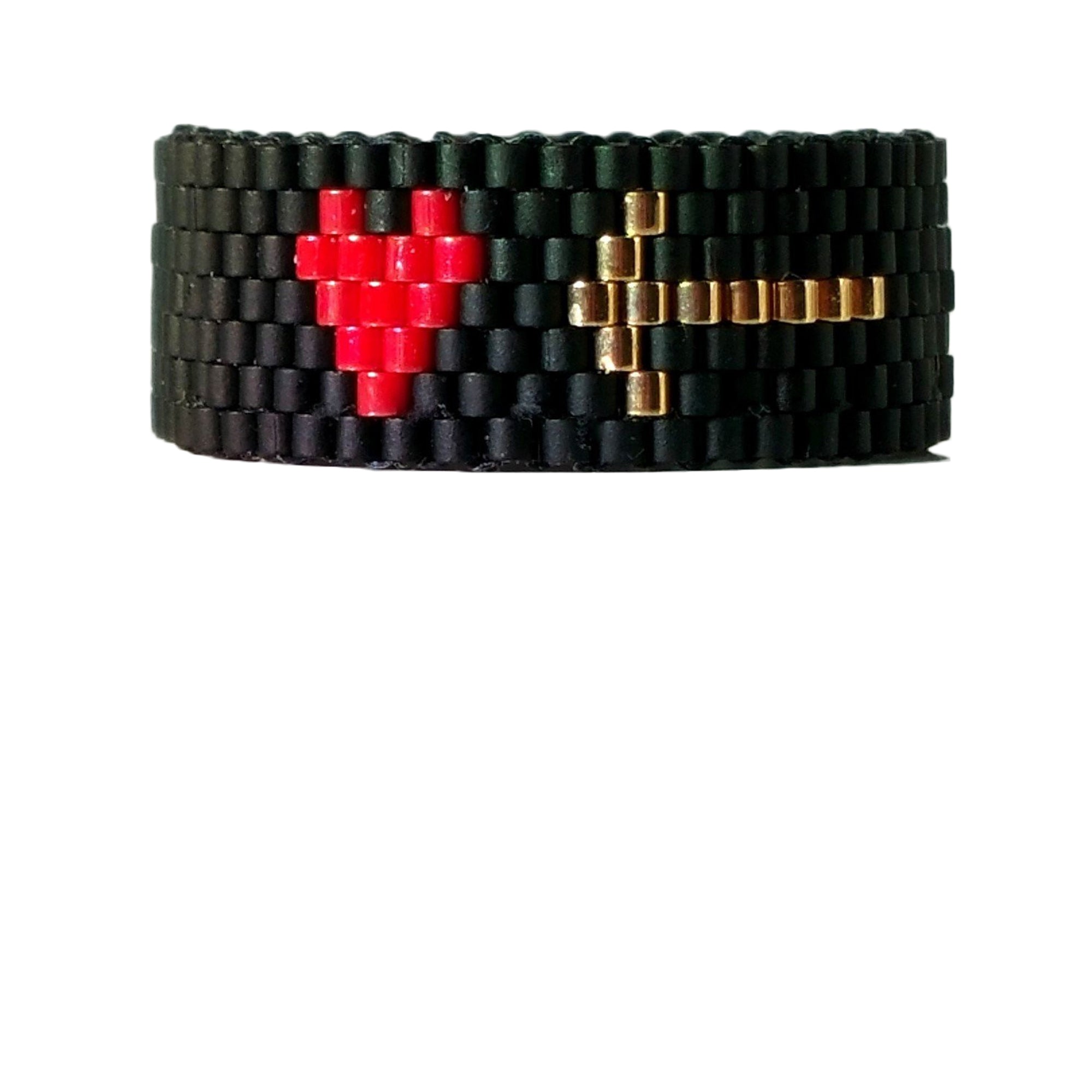 Anillos de cuentas de semillas con forma de corazón R1635