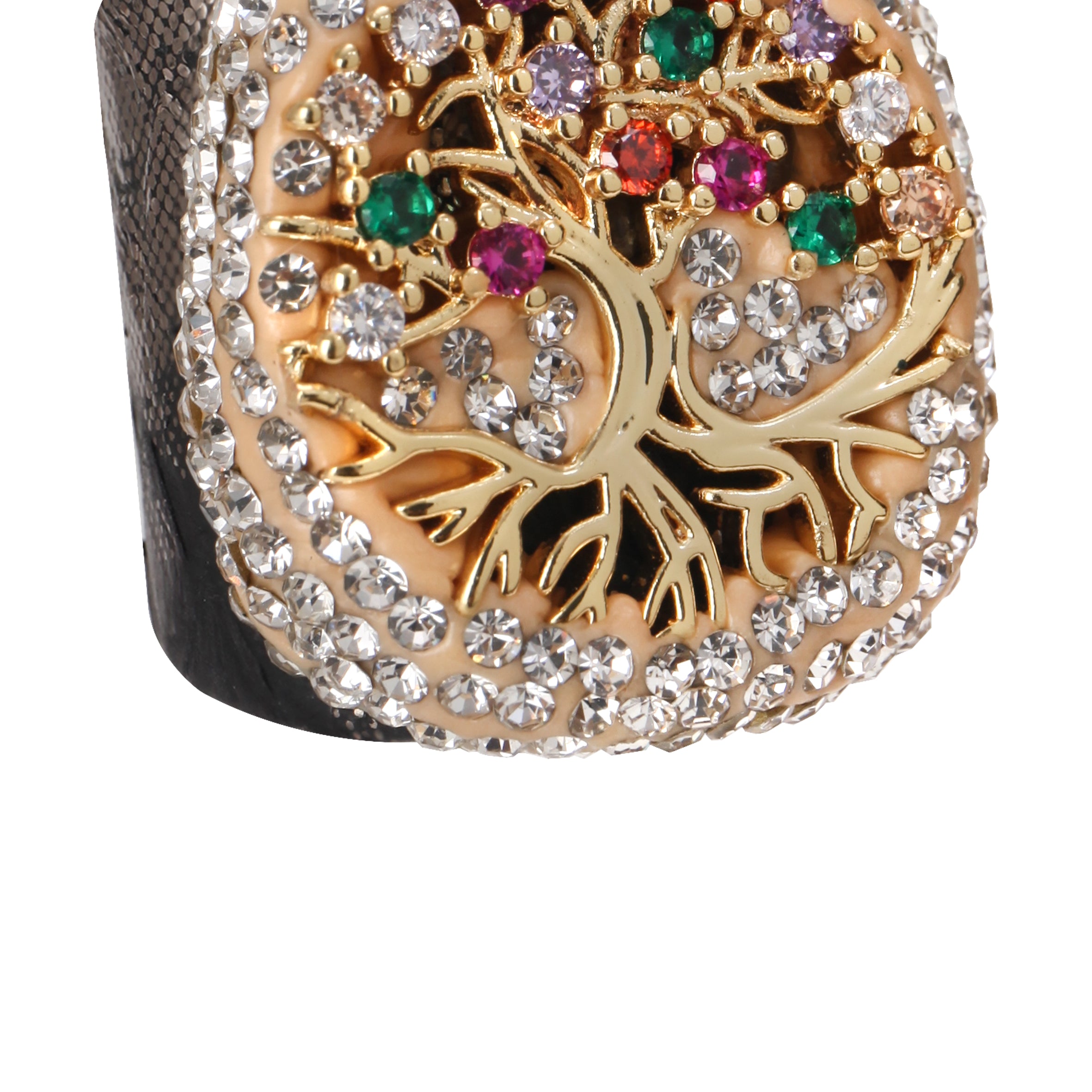 Tree Of Life Zircon Leather Cuff Rings R1699