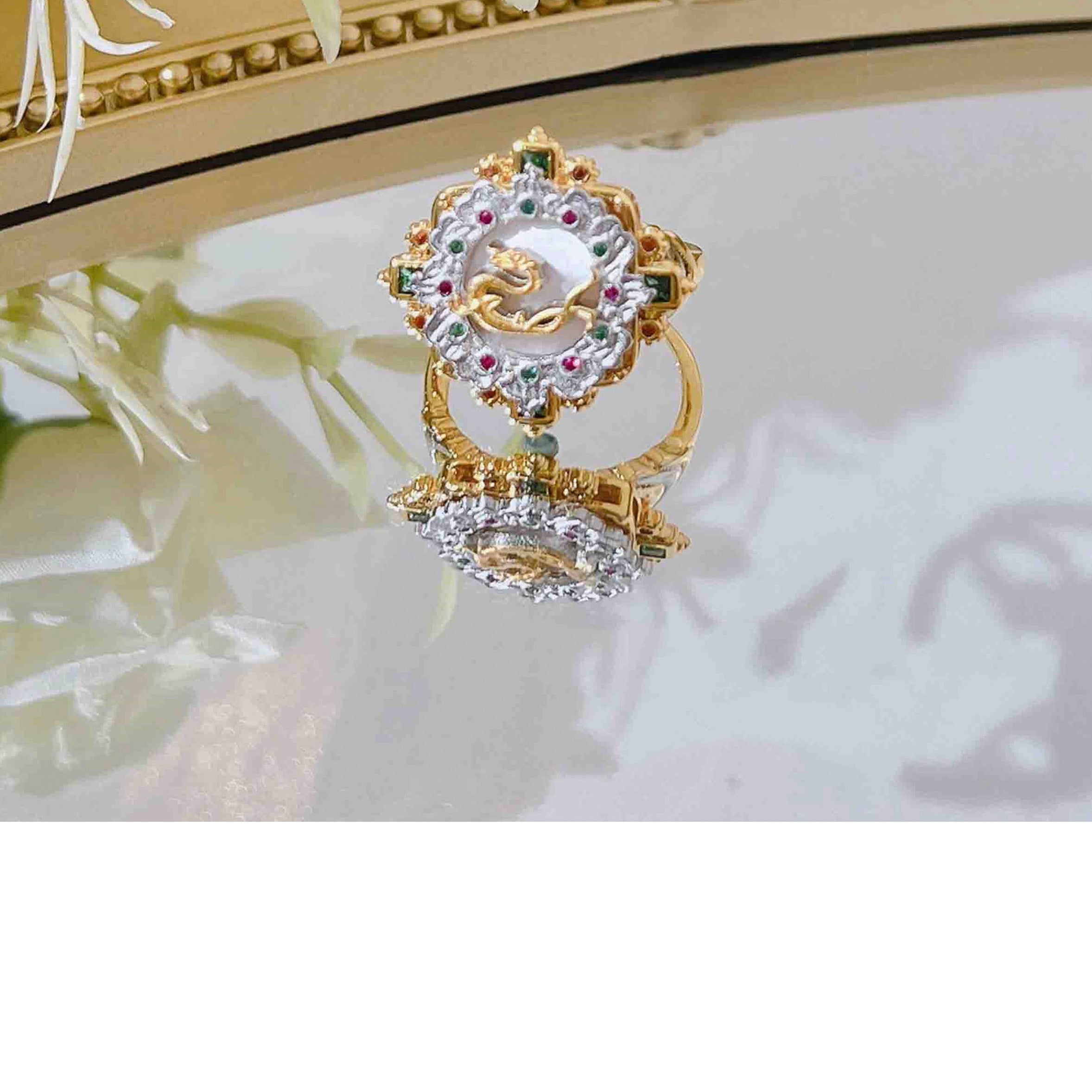 Dragon Shell Rhinestone Rings R2352