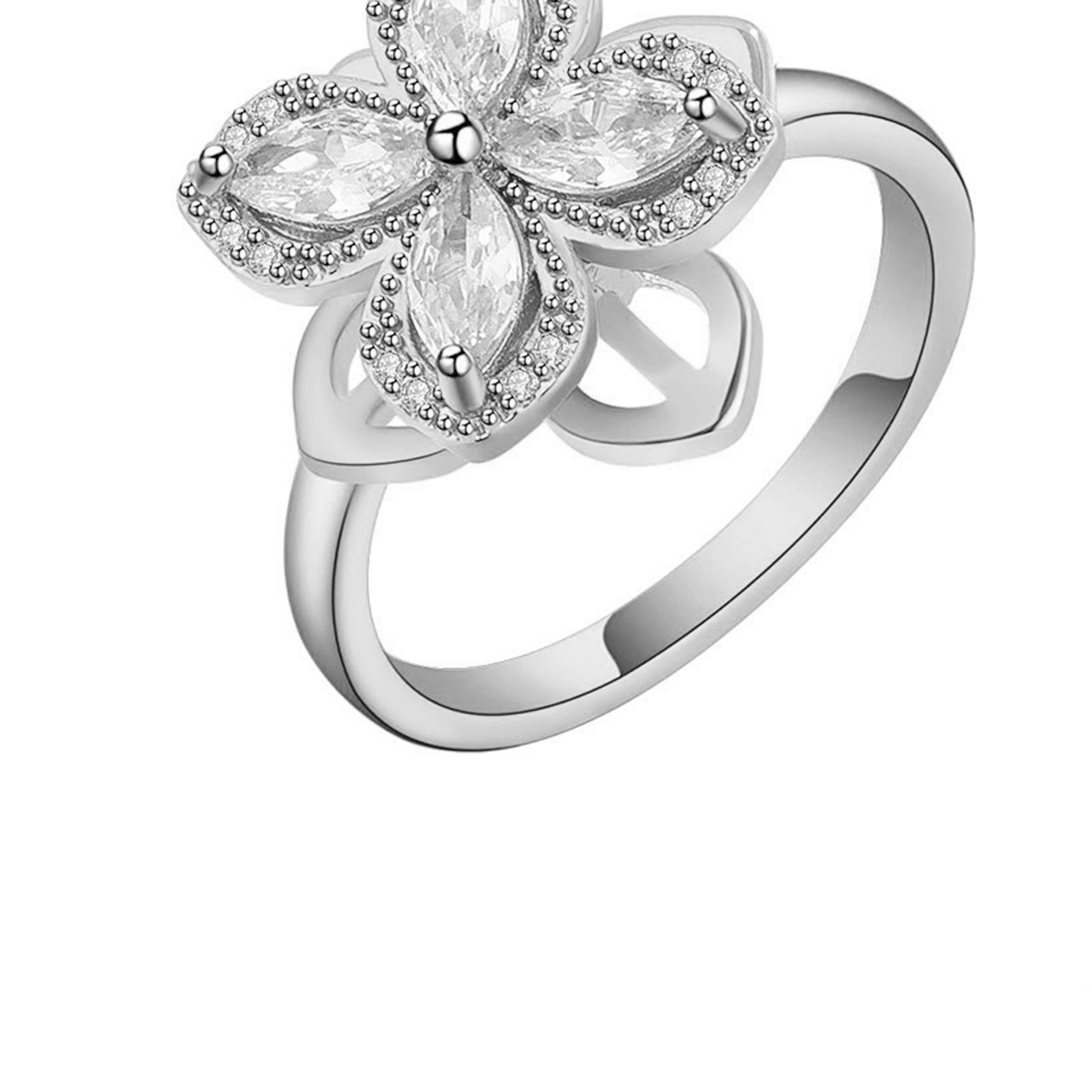 Flower Rhinestone Ring R2386