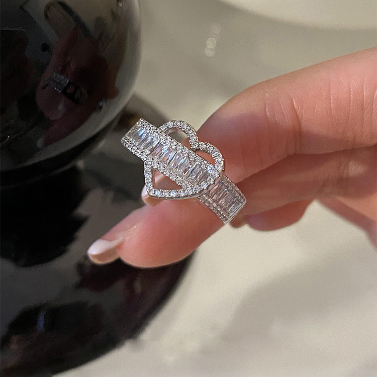 Cubic Zirconia Heart Ring R2632