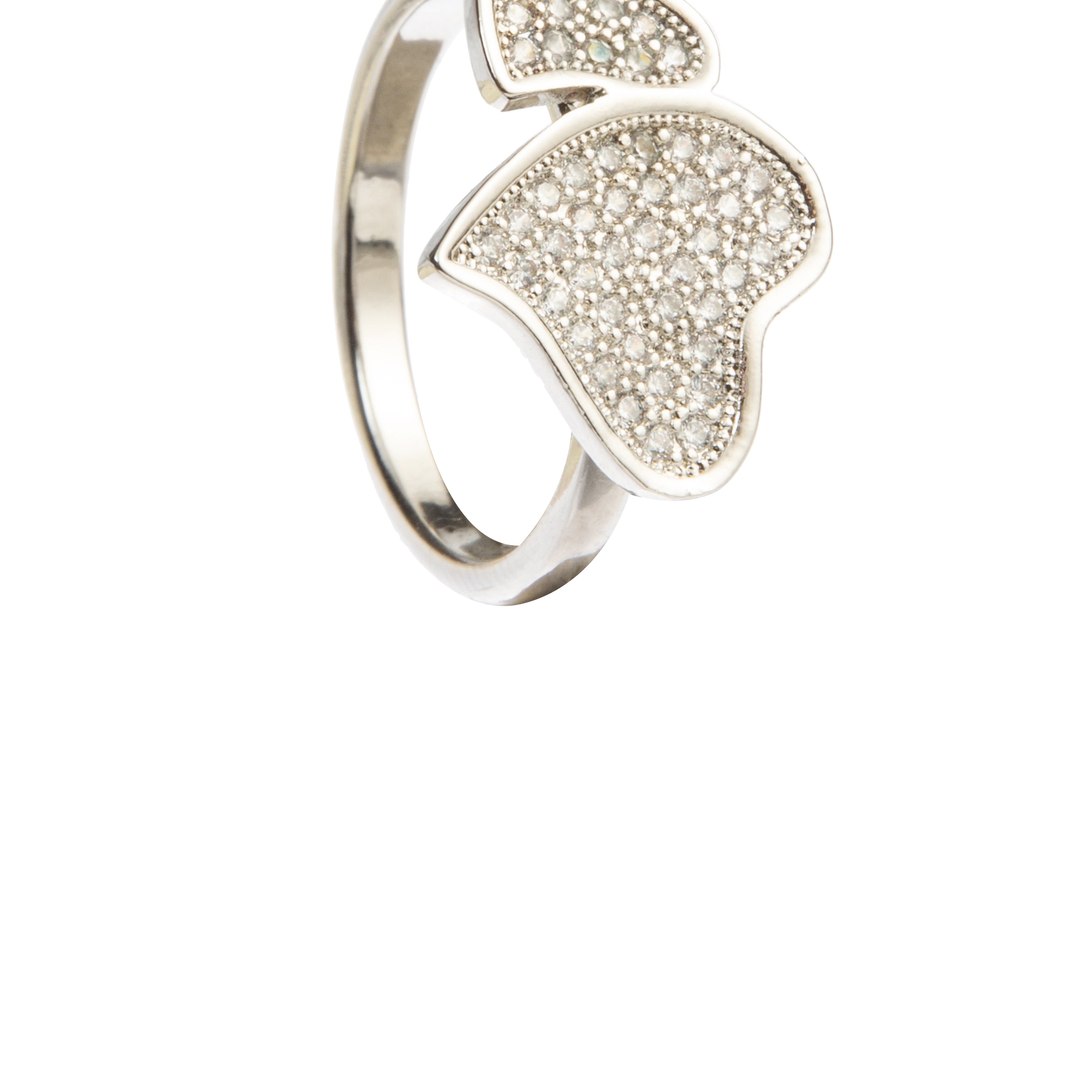 Double Heart Rhinestone Ring R2643