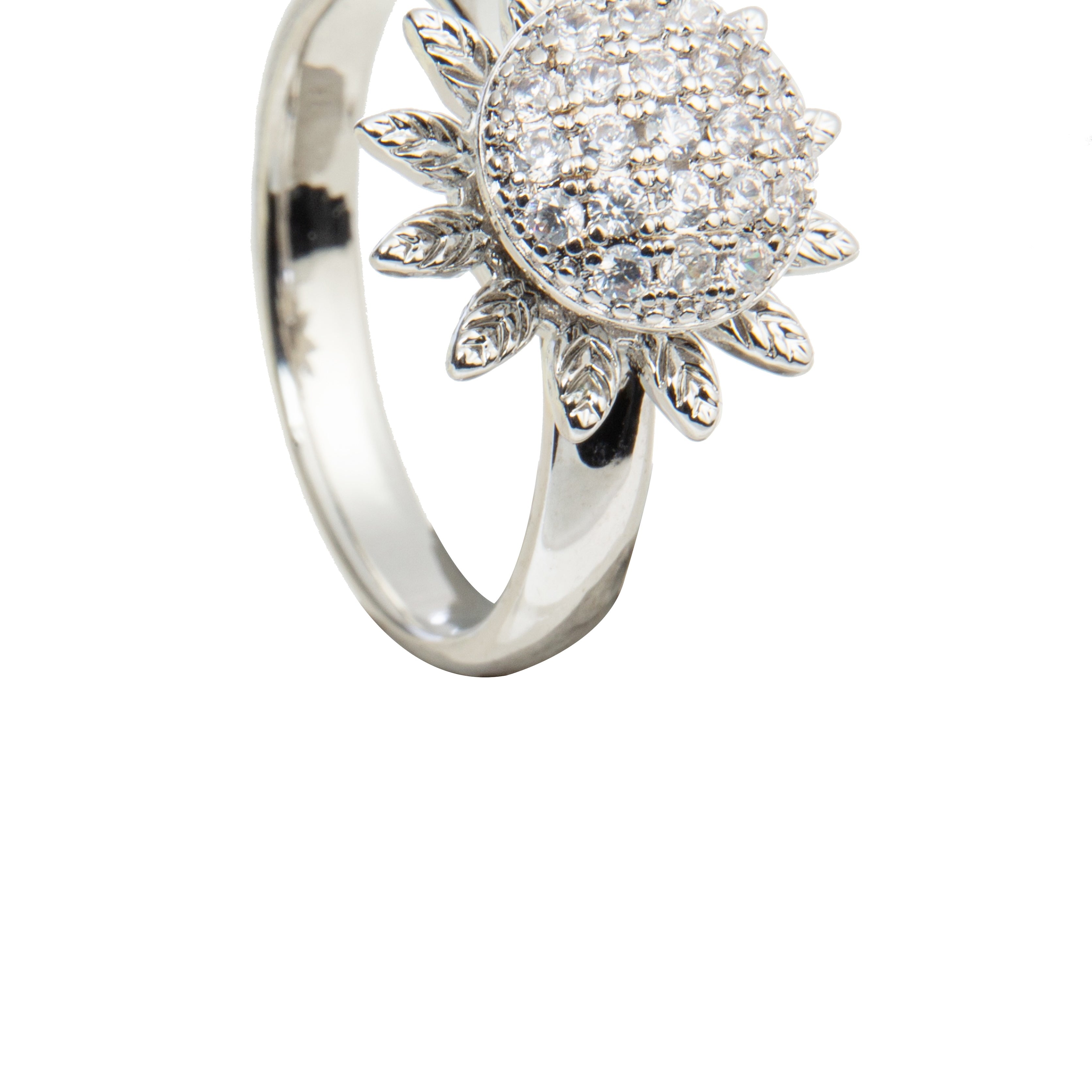 Cubic Zirconia Sunflower Ring R2676