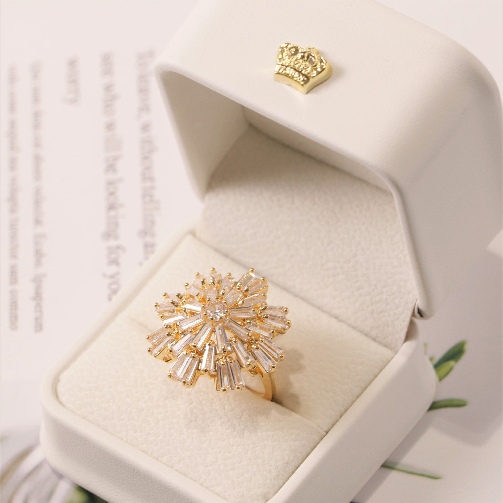 Flower Rhinestone Ring R2686