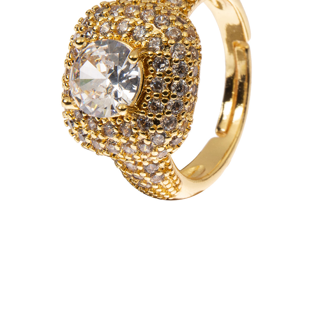 Baby's breath Cubic Zirconia Alloy Flower Ring R2693