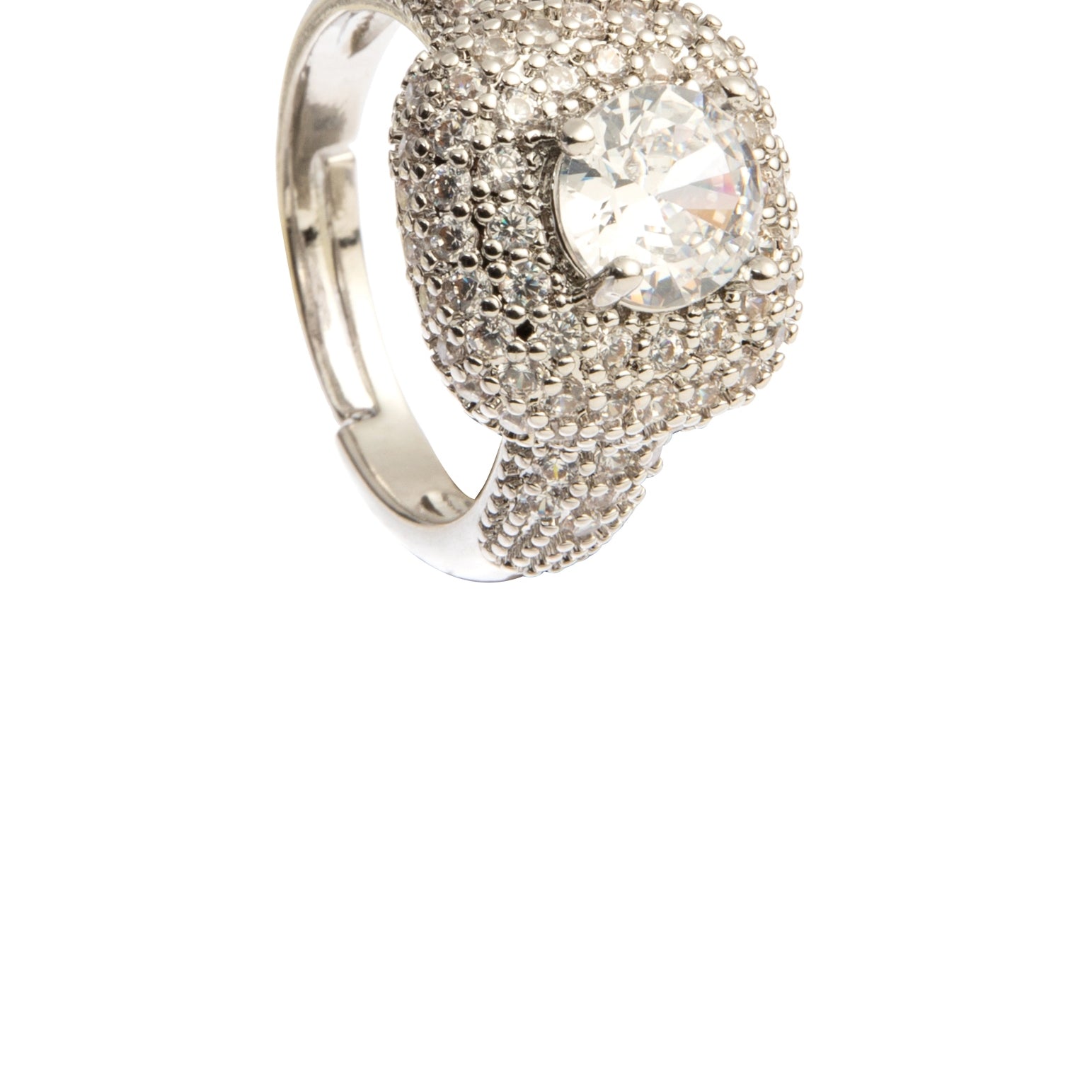Baby's breath Cubic Zirconia Alloy Flower Ring R2693