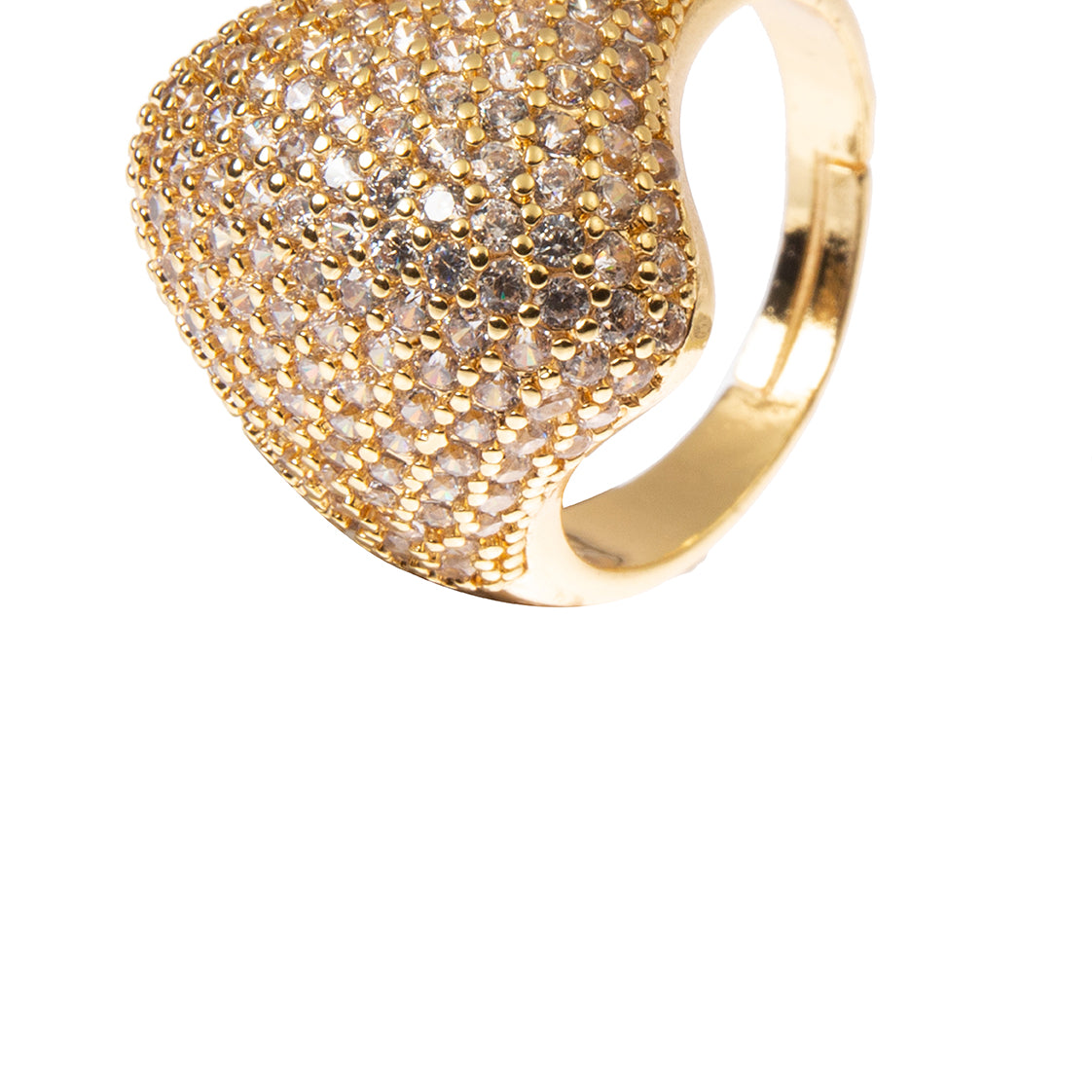 Row-type Cubic Zirconia Alloy Flower Ring R2712