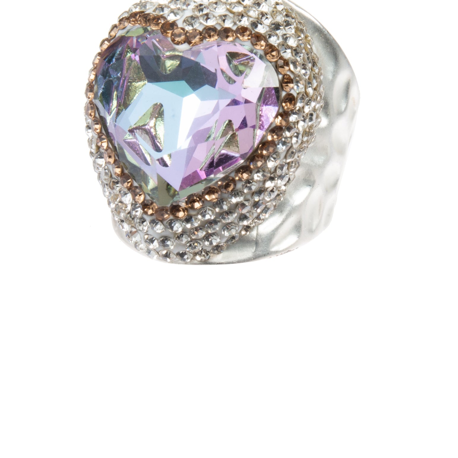 Glass Rhinestone Alloy Rings R2718-Silver