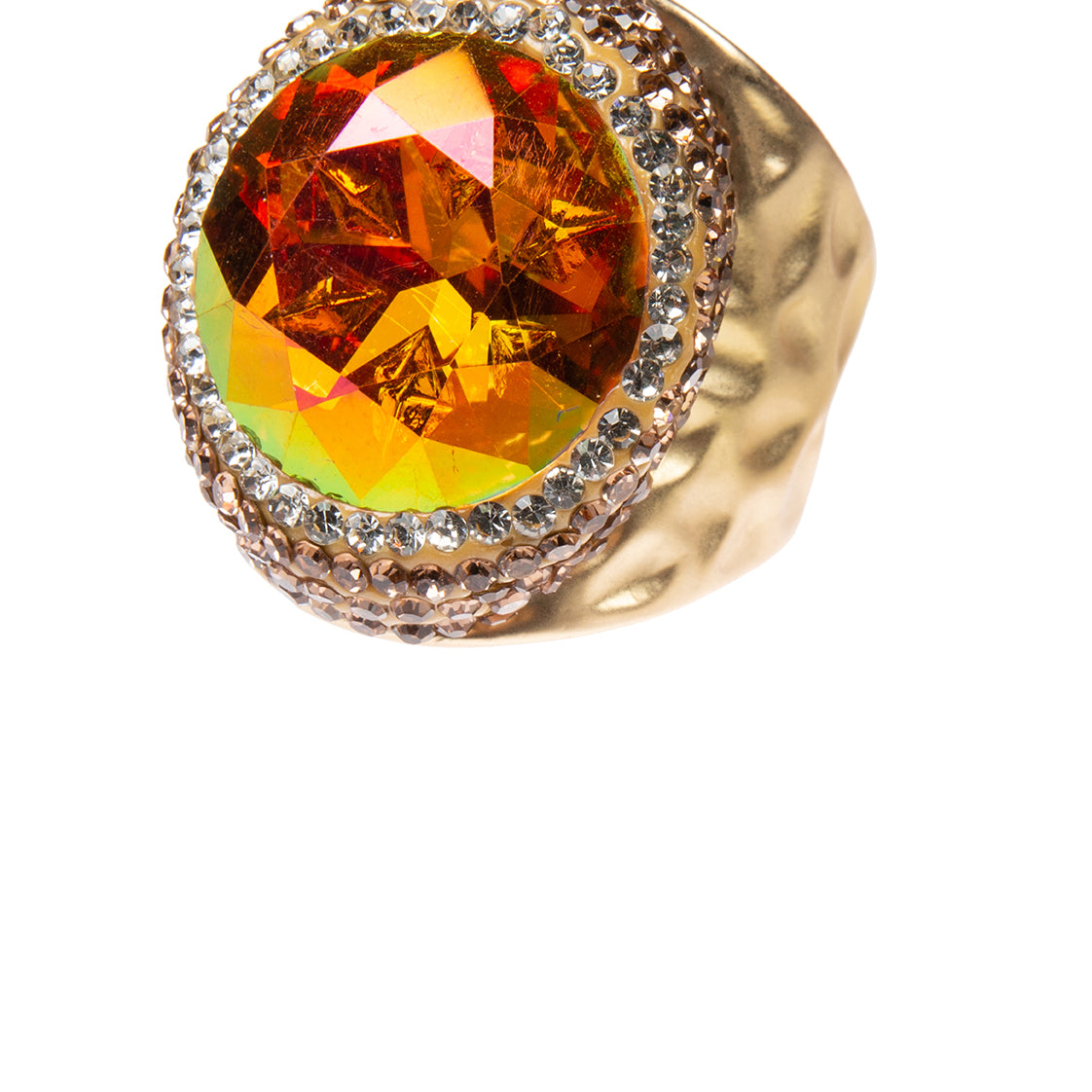 Glass Rhinestone Alloy Rings R2723-Gold