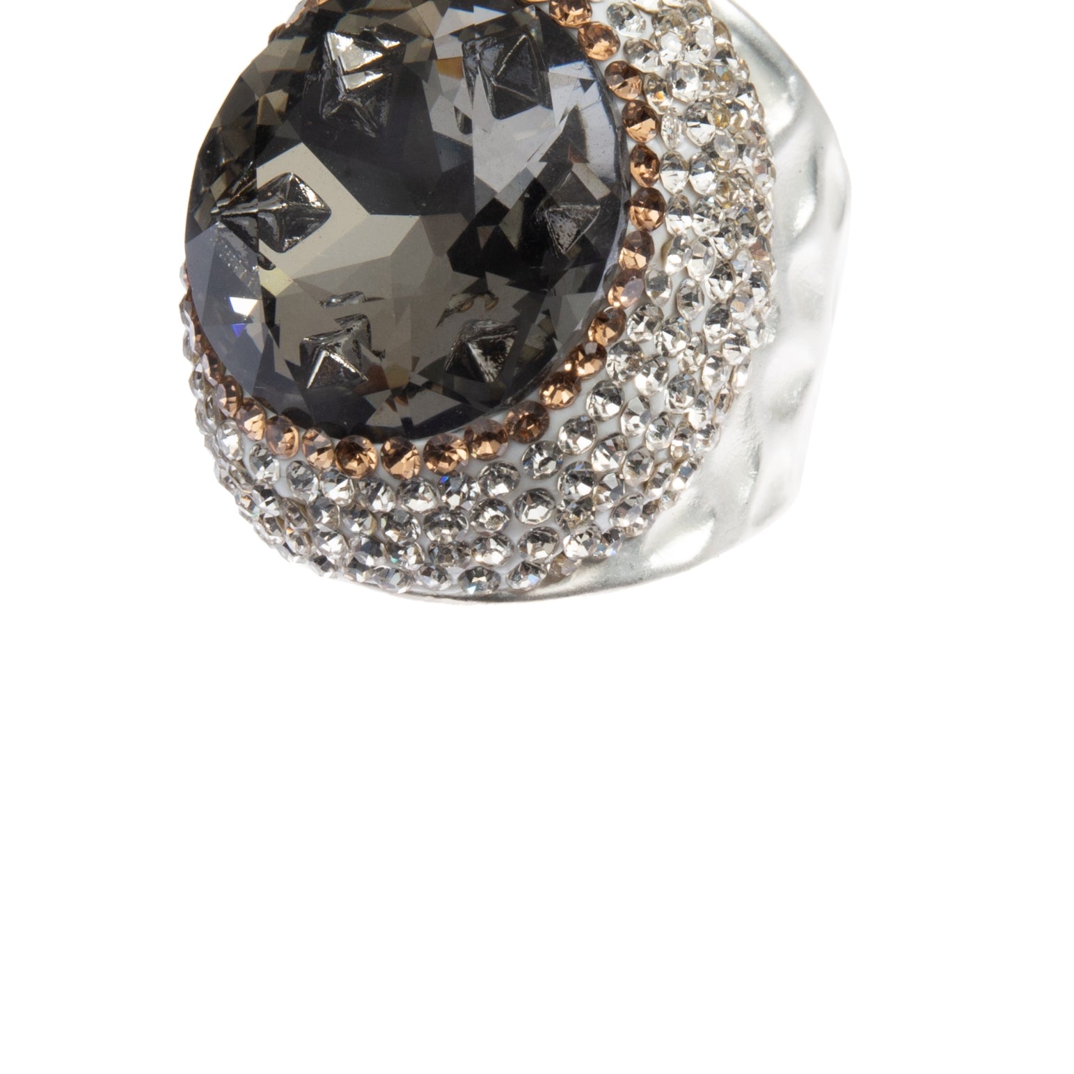 Glass Rhinestone Alloy Rings R2723-Silver