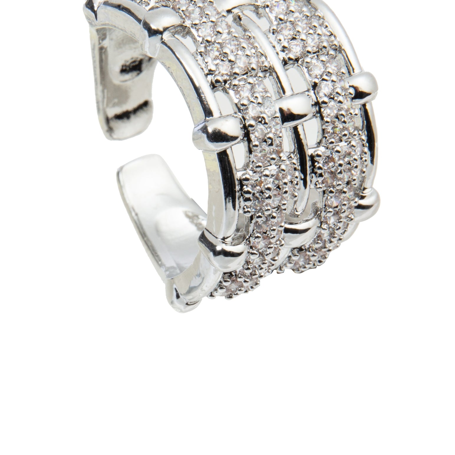 Cubic Zirconia Flower Alloy Ring R2730