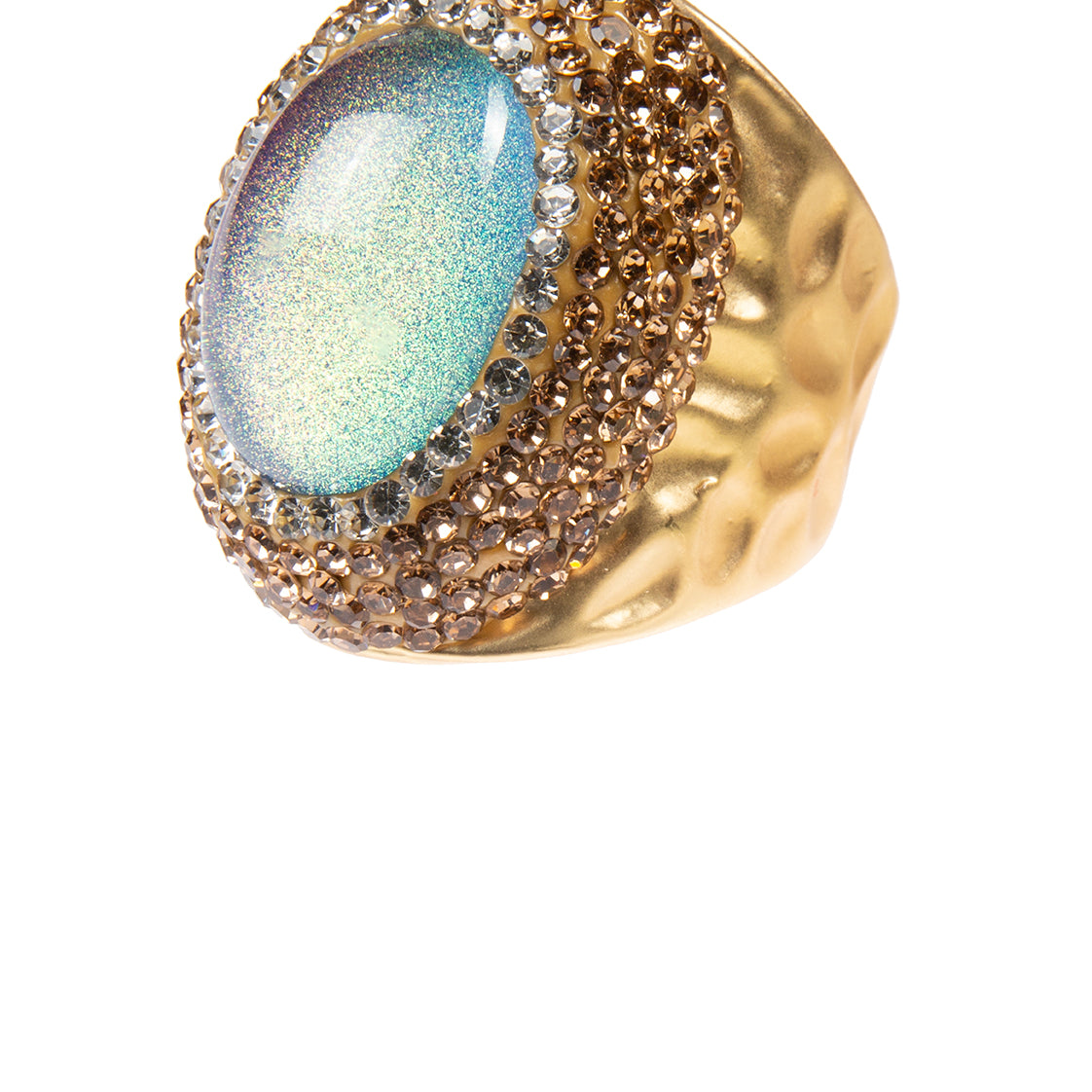 Glass Rhinestone Alloy Rings R2734-Gold