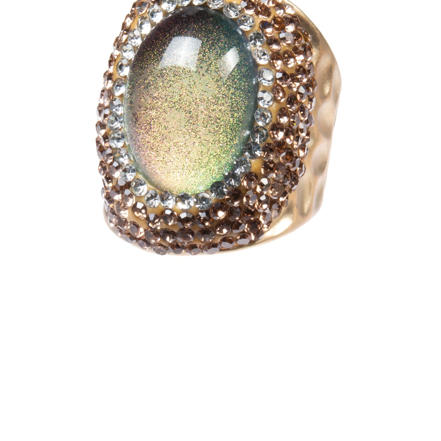 Glass Rhinestone Alloy Rings R2734-Gold