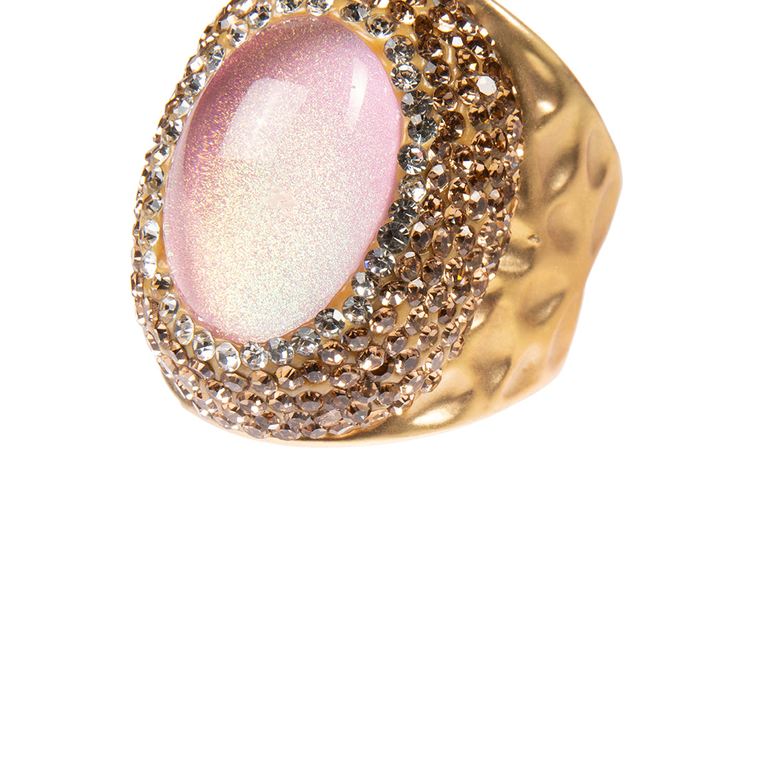 Glass Rhinestone Alloy Rings R2734-Gold