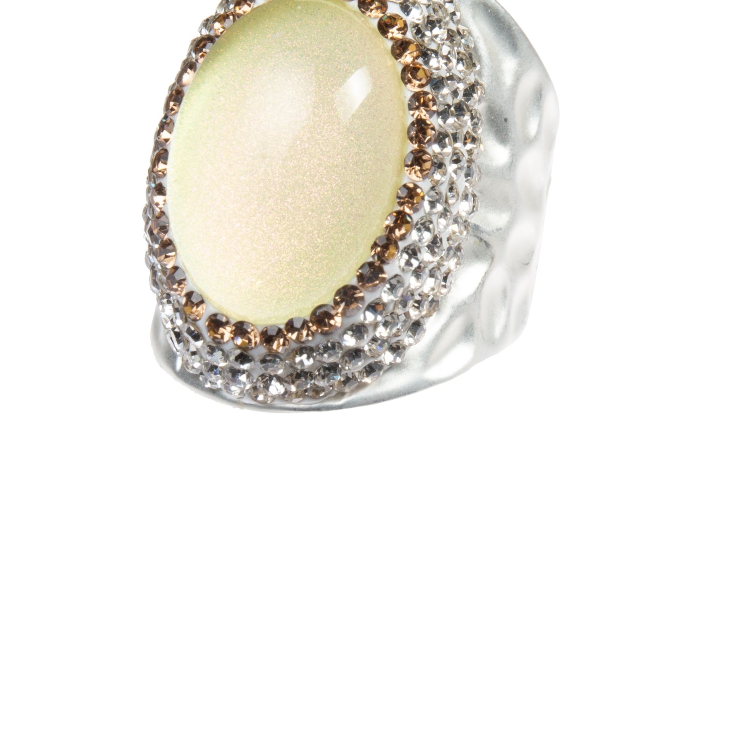 Glass Rhinestone Alloy Rings R2734-Silver