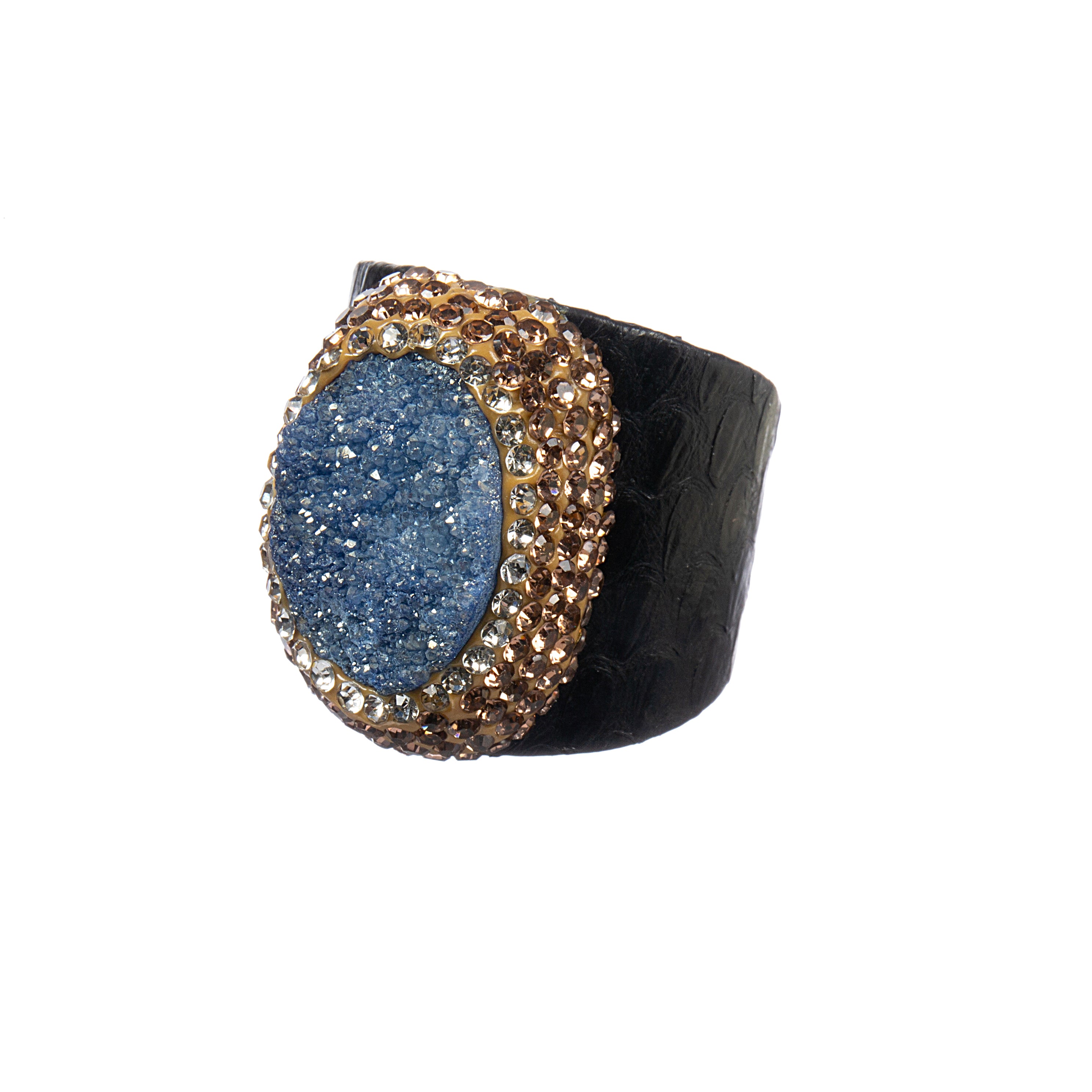 Druzy Rhinestone Leather Rings R2783