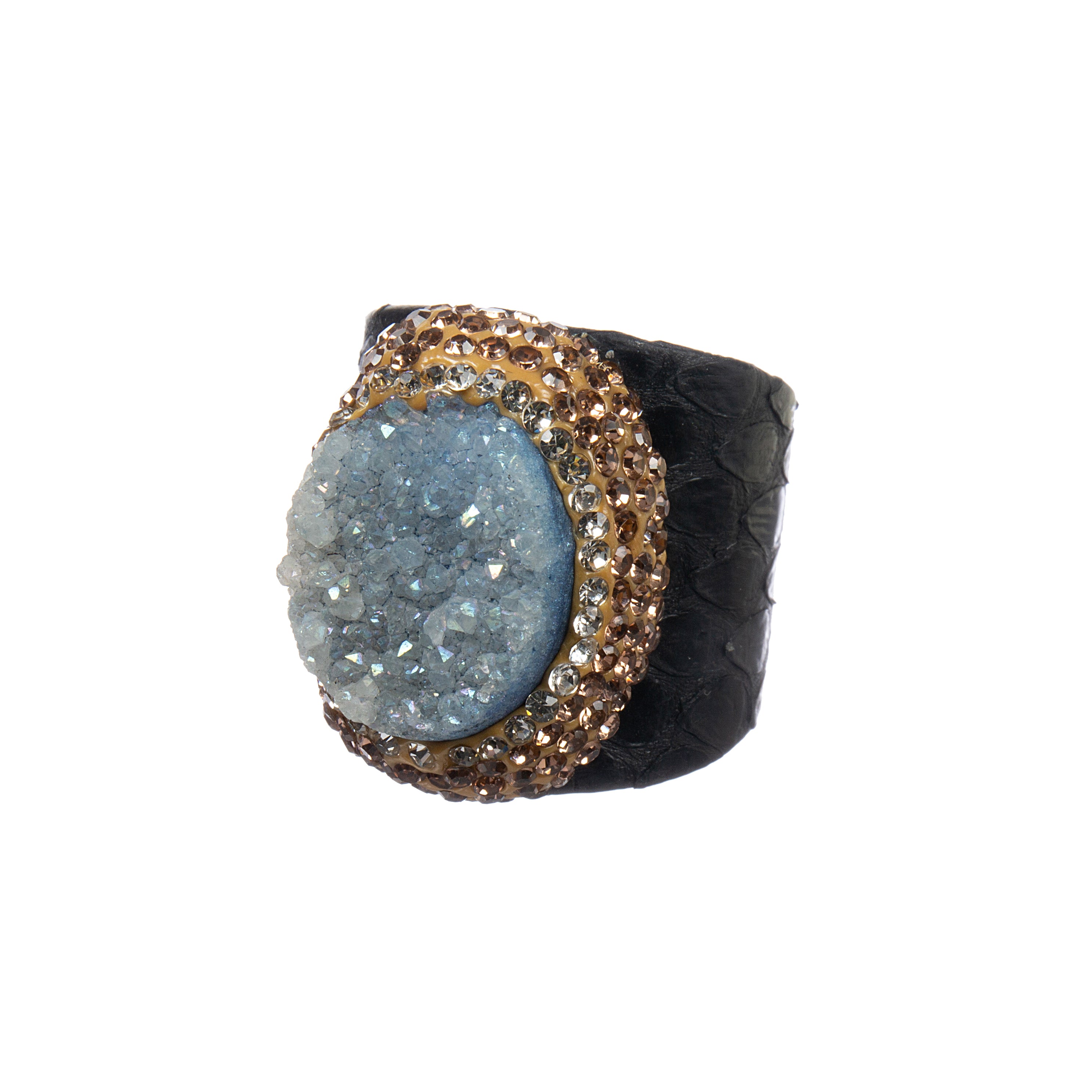Druzy Rhinestone Leather Rings R2783