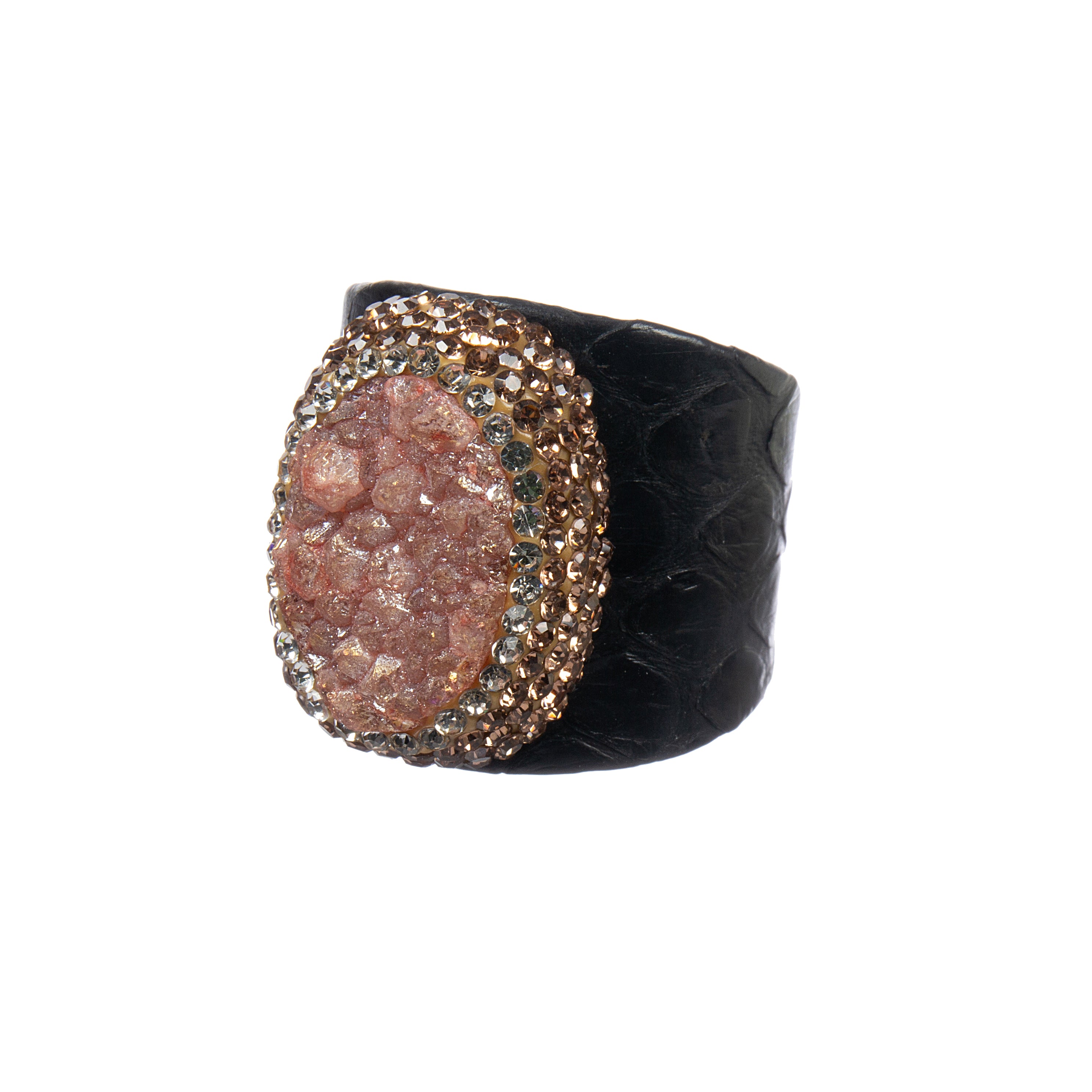 Druzy Rhinestone Leather Rings R2783