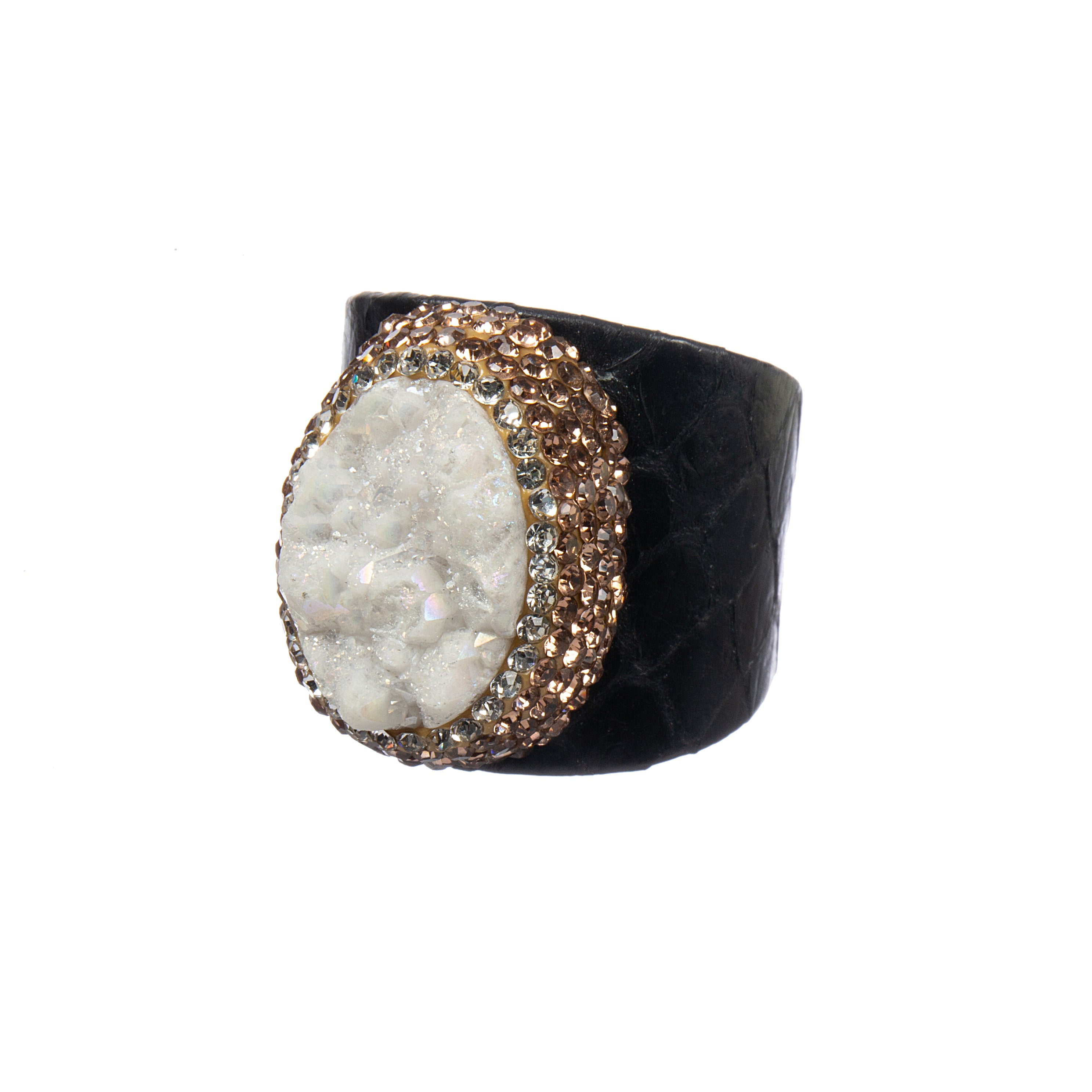 Druzy Rhinestone Leather Rings R2783