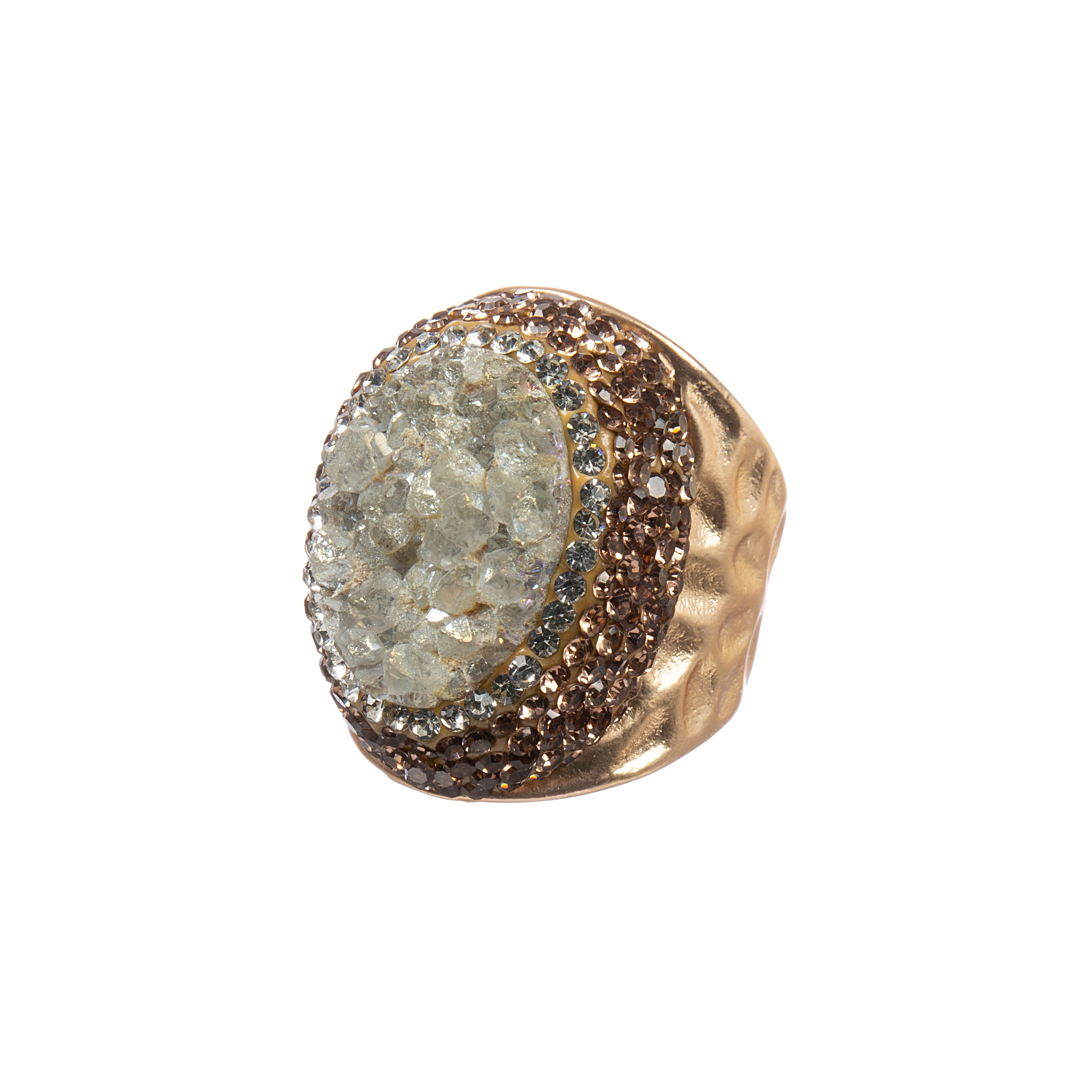 Druzy Rhinestone Alloy Rings R2789