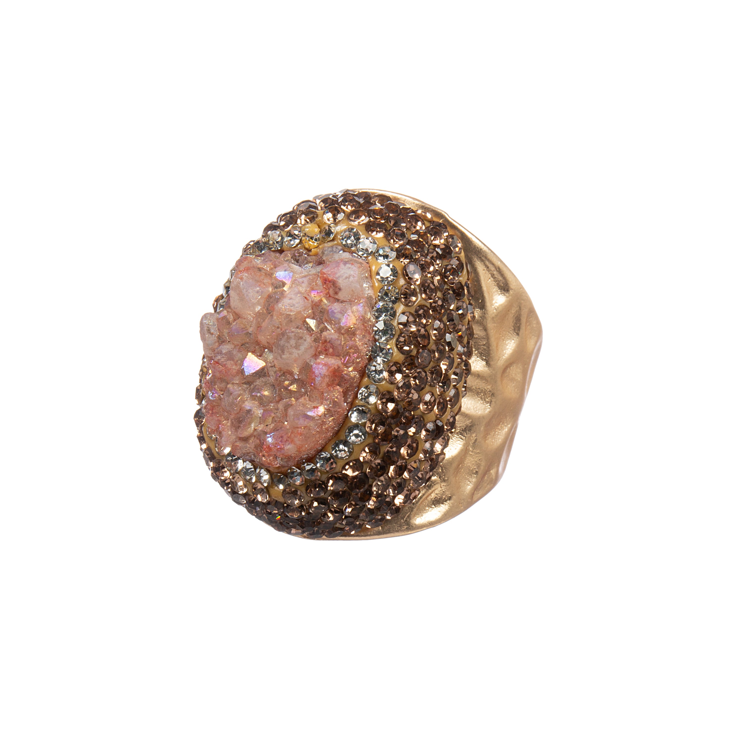 Druzy Rhinestone Alloy Rings R2789