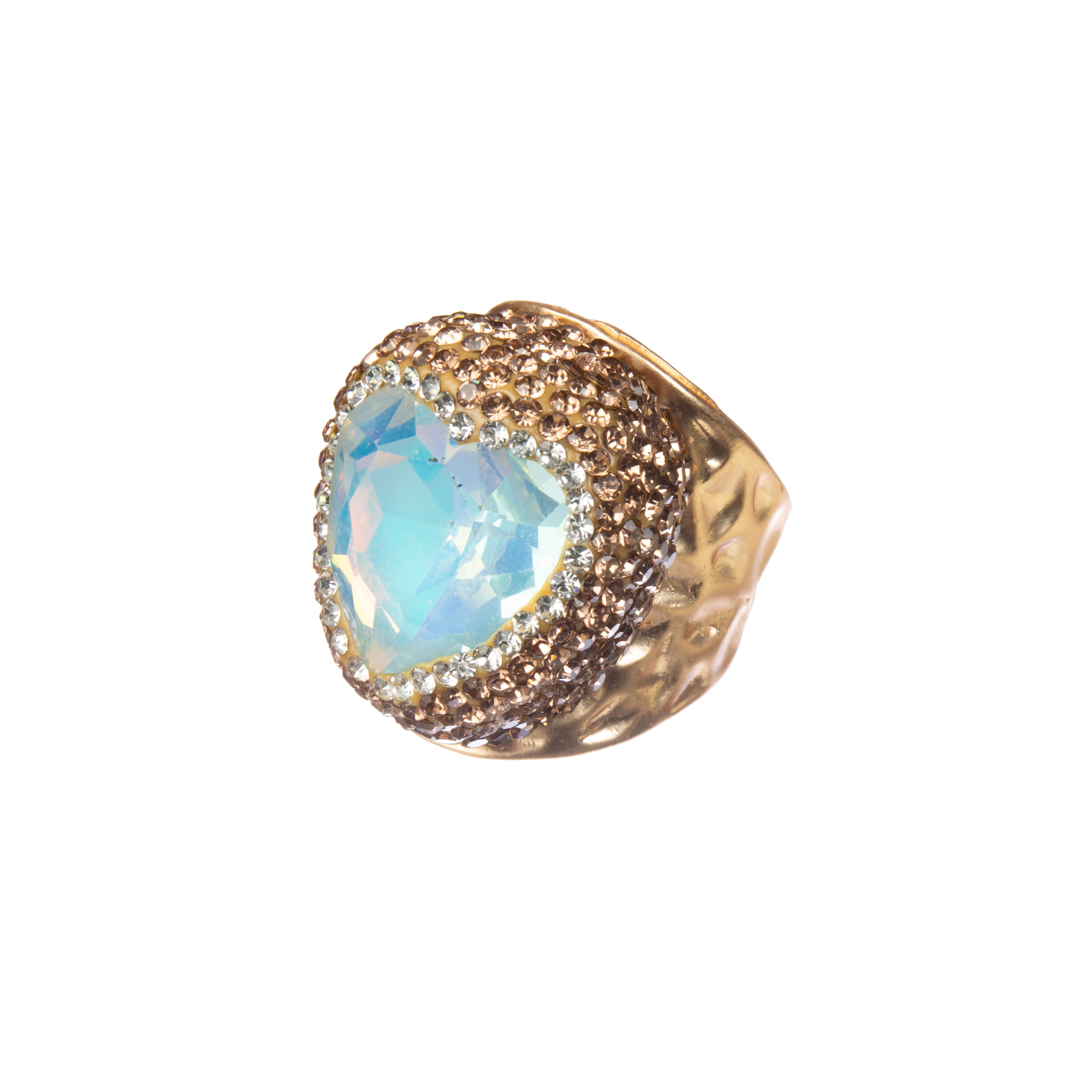 Heart Shape Crystal Alloy Rings R2819 - Gold