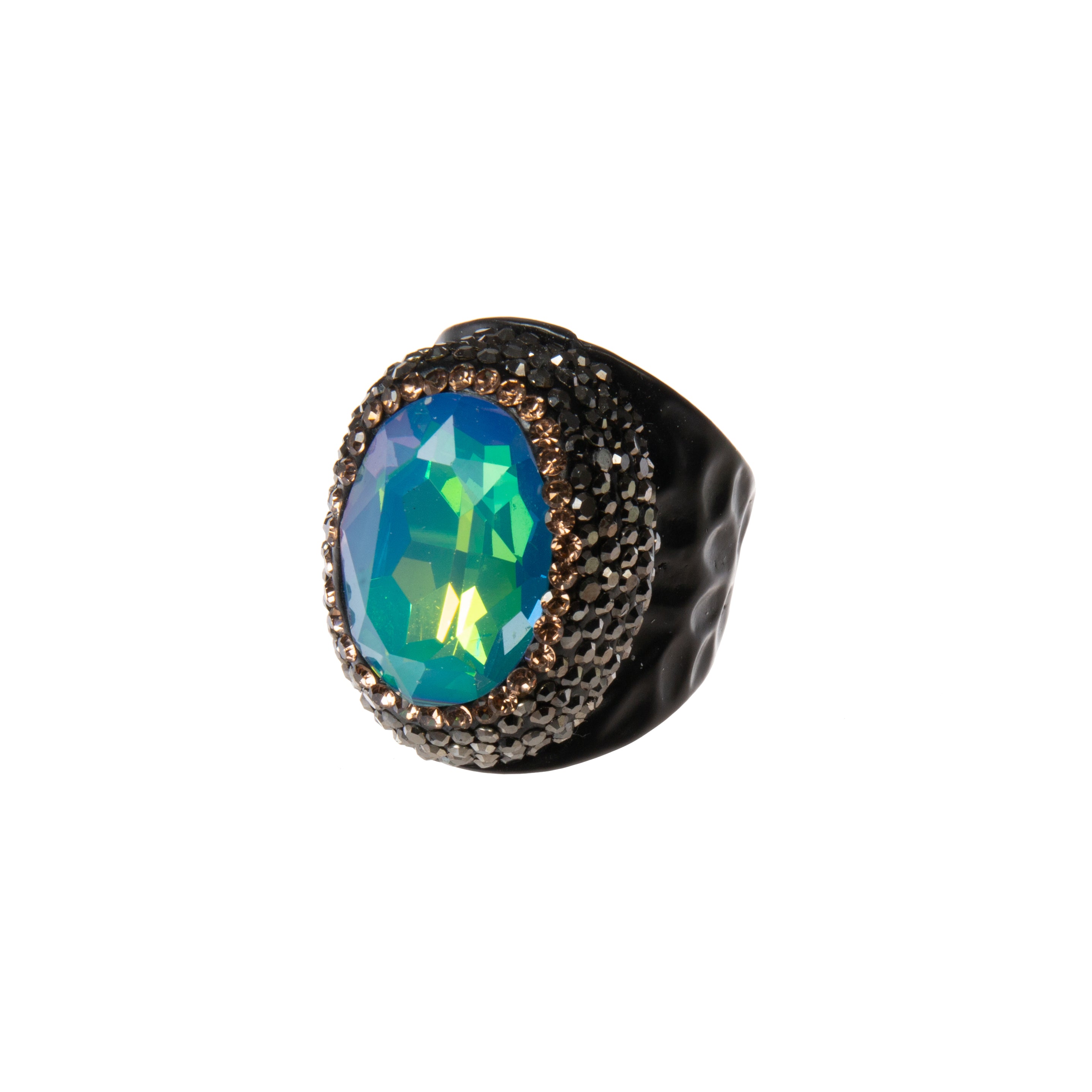 Crystal Alloy Rings R2822 -Black