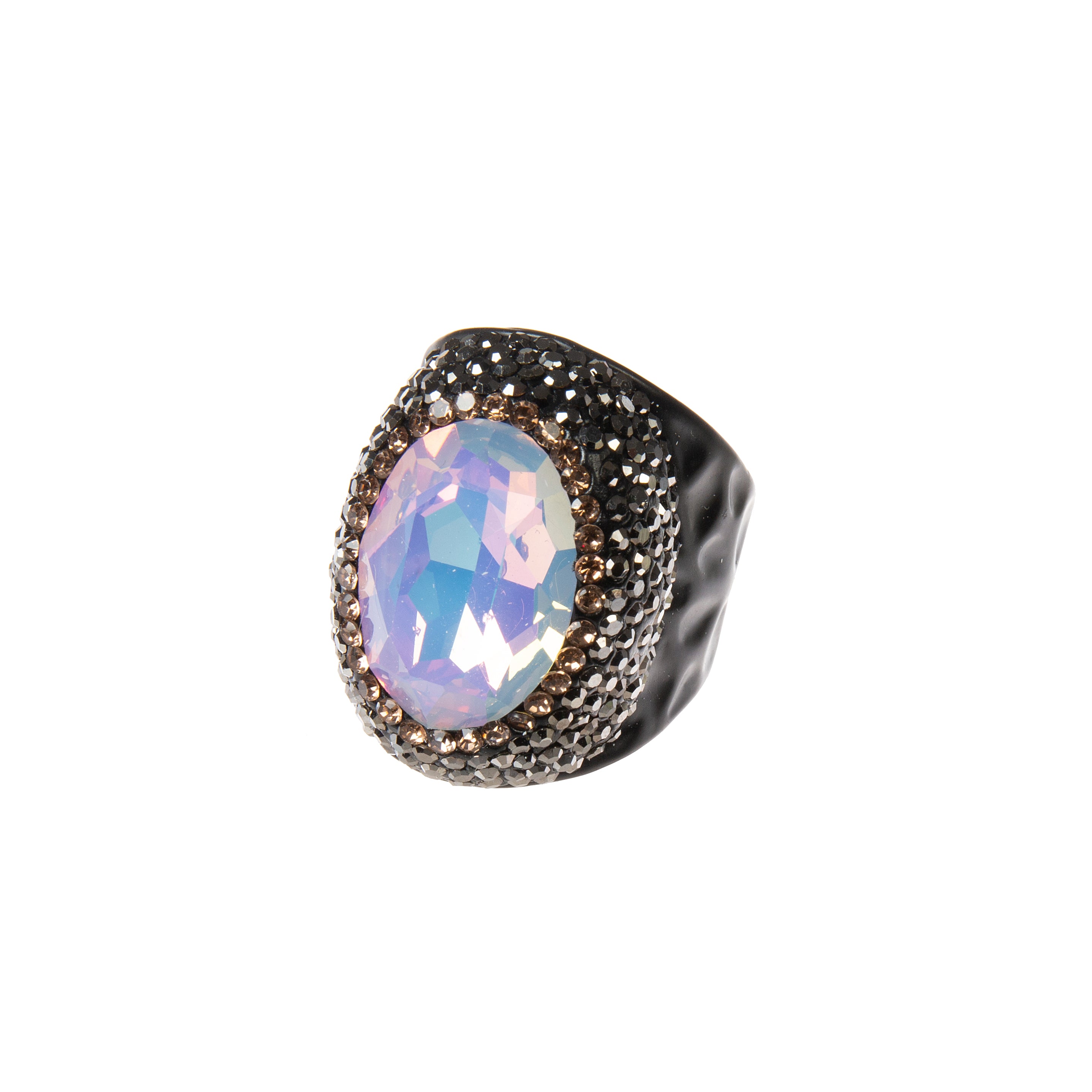 Crystal Alloy Rings R2822 -Black