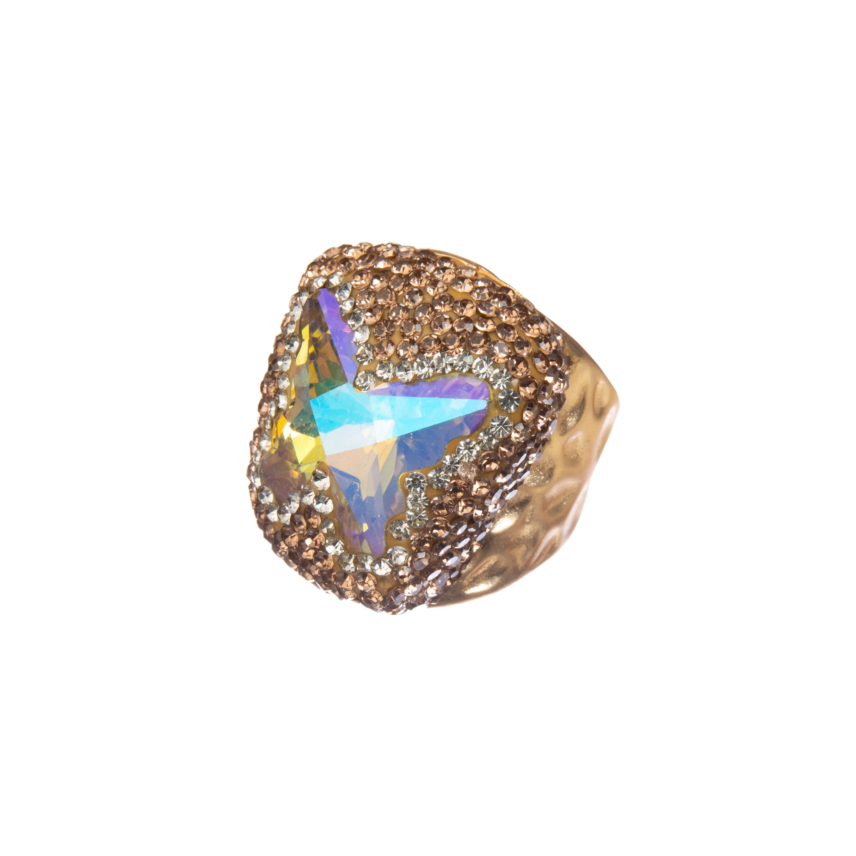 Butterfly Crystal Alloy Rings R2824