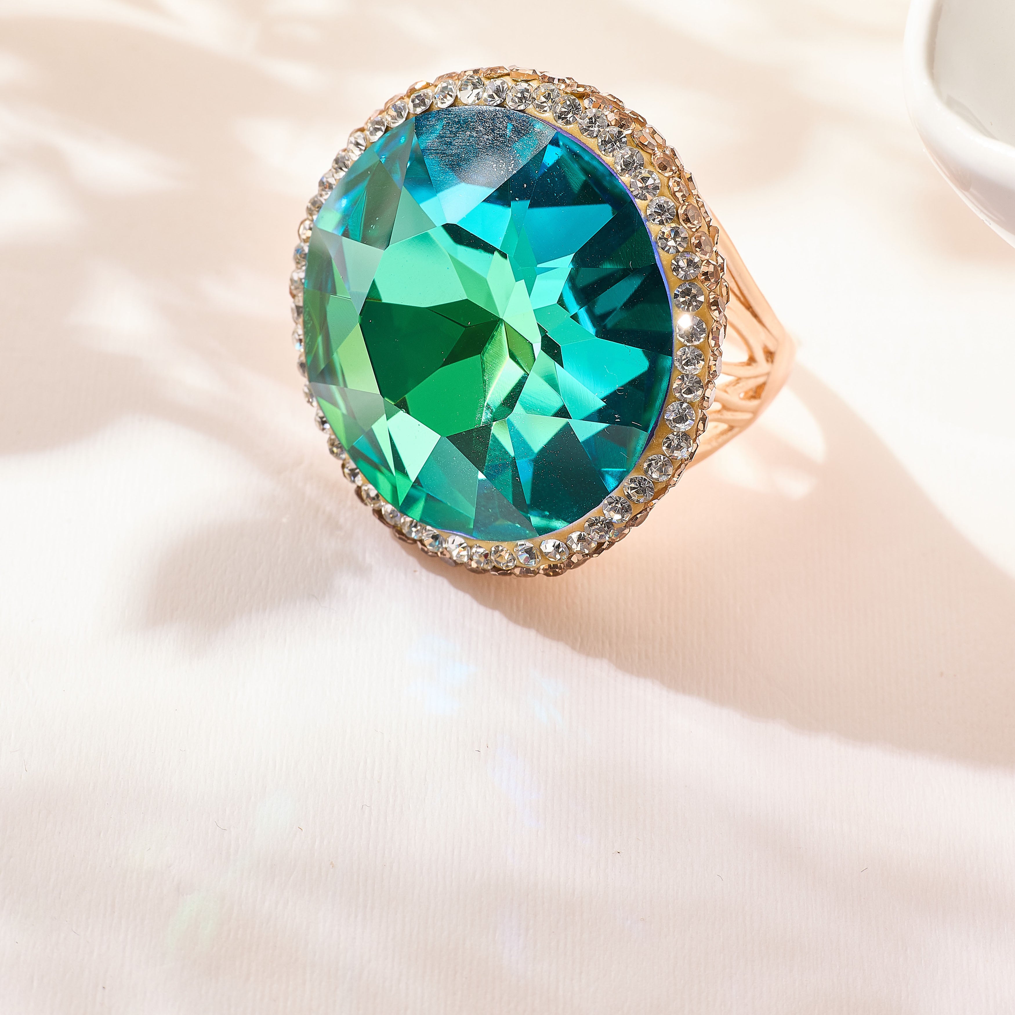 Crystal Pavé Cocktail Ring R2895-Gold