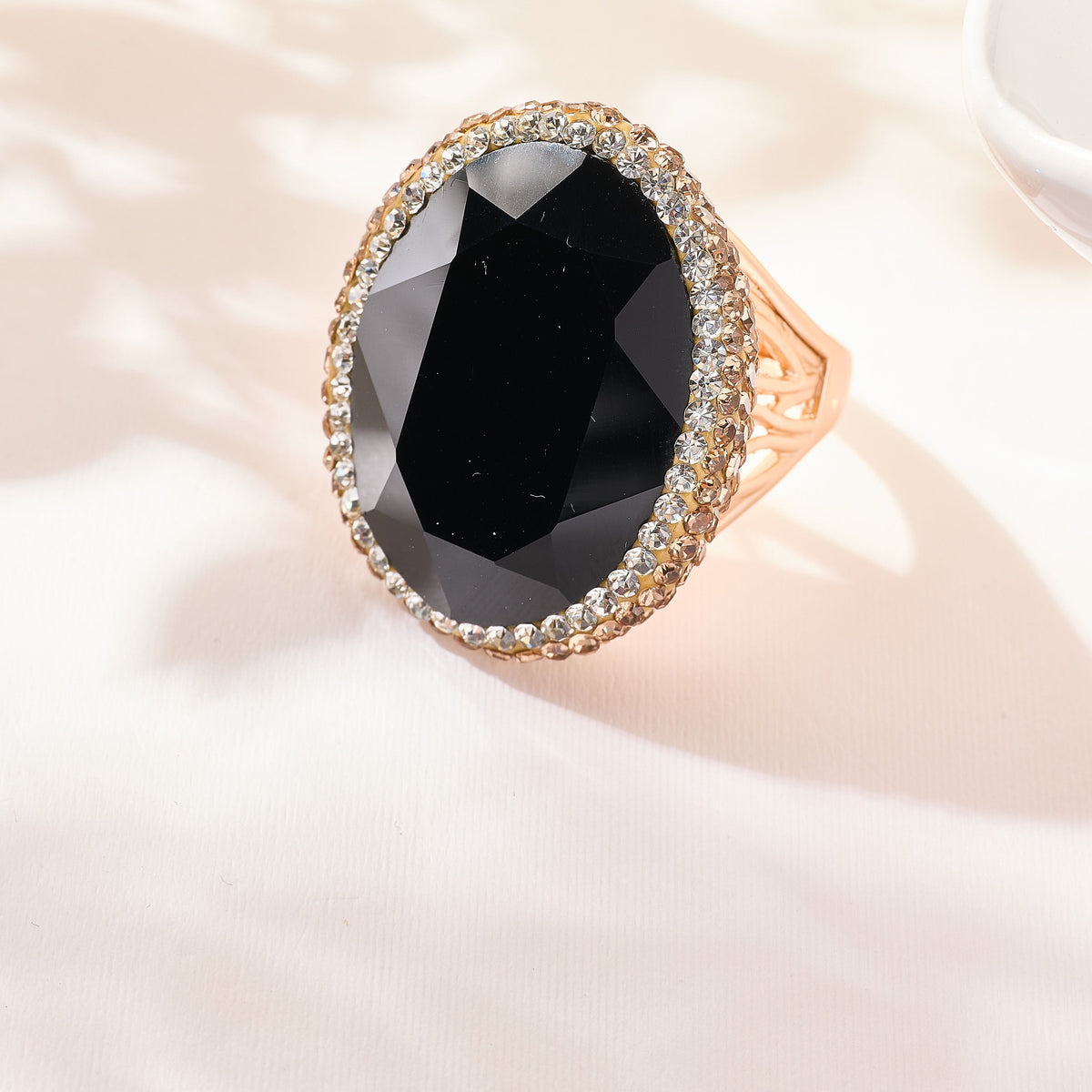 Crystal Pavé Cocktail Ring R2897-Gold