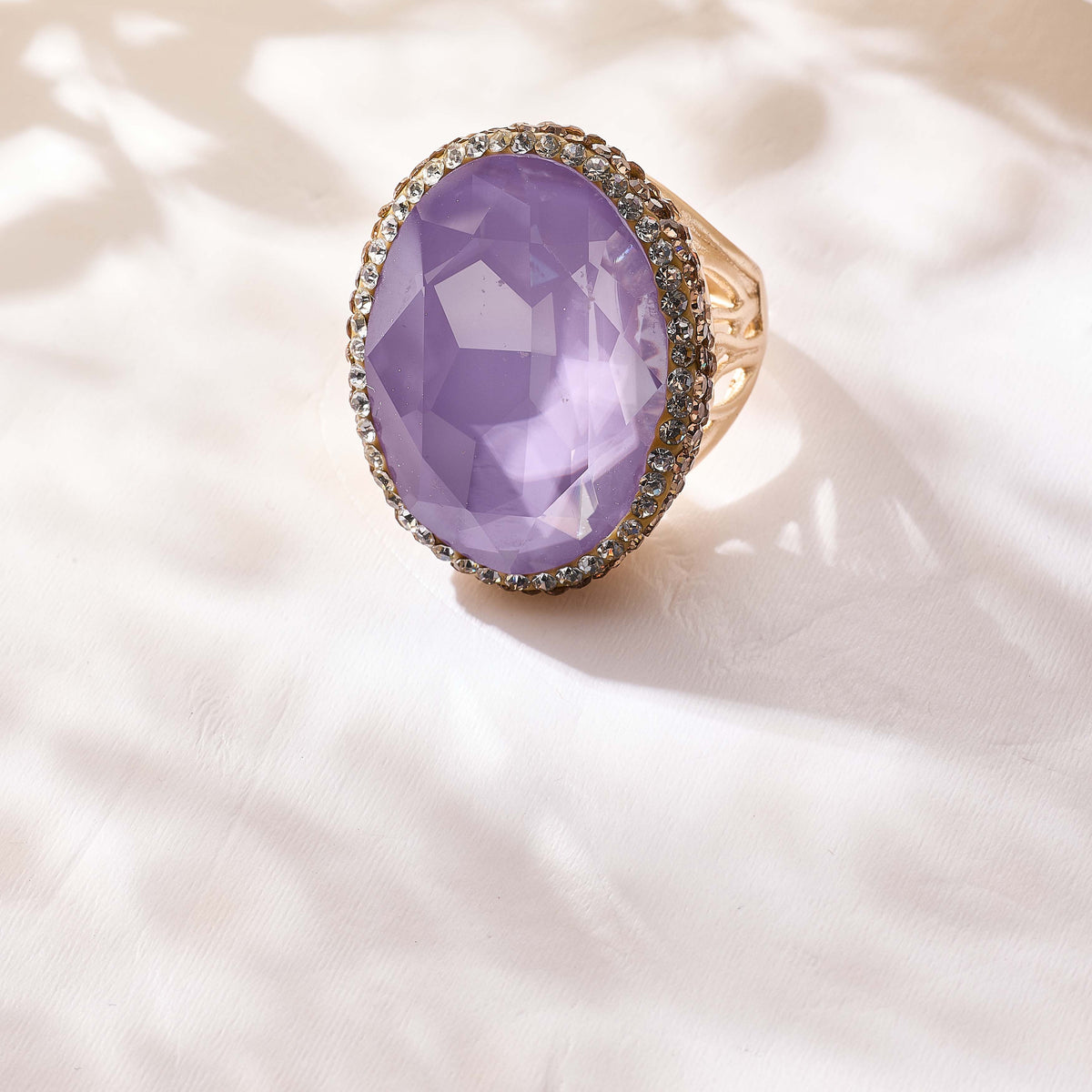 Crystal Pavé Cocktail Ring R2897-Gold