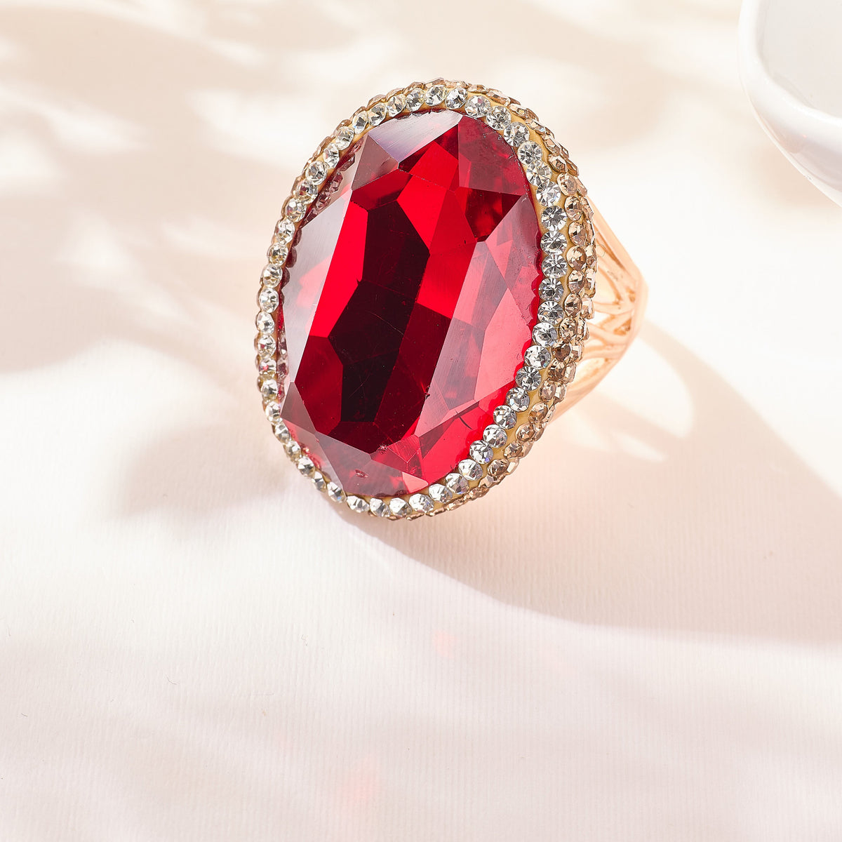 Crystal Pavé Cocktail Ring R2897-Gold