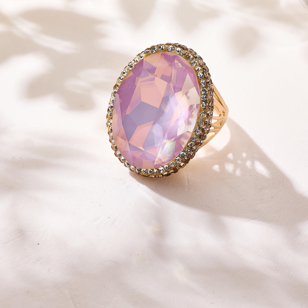 Crystal Pavé Cocktail Ring R2897-Gold