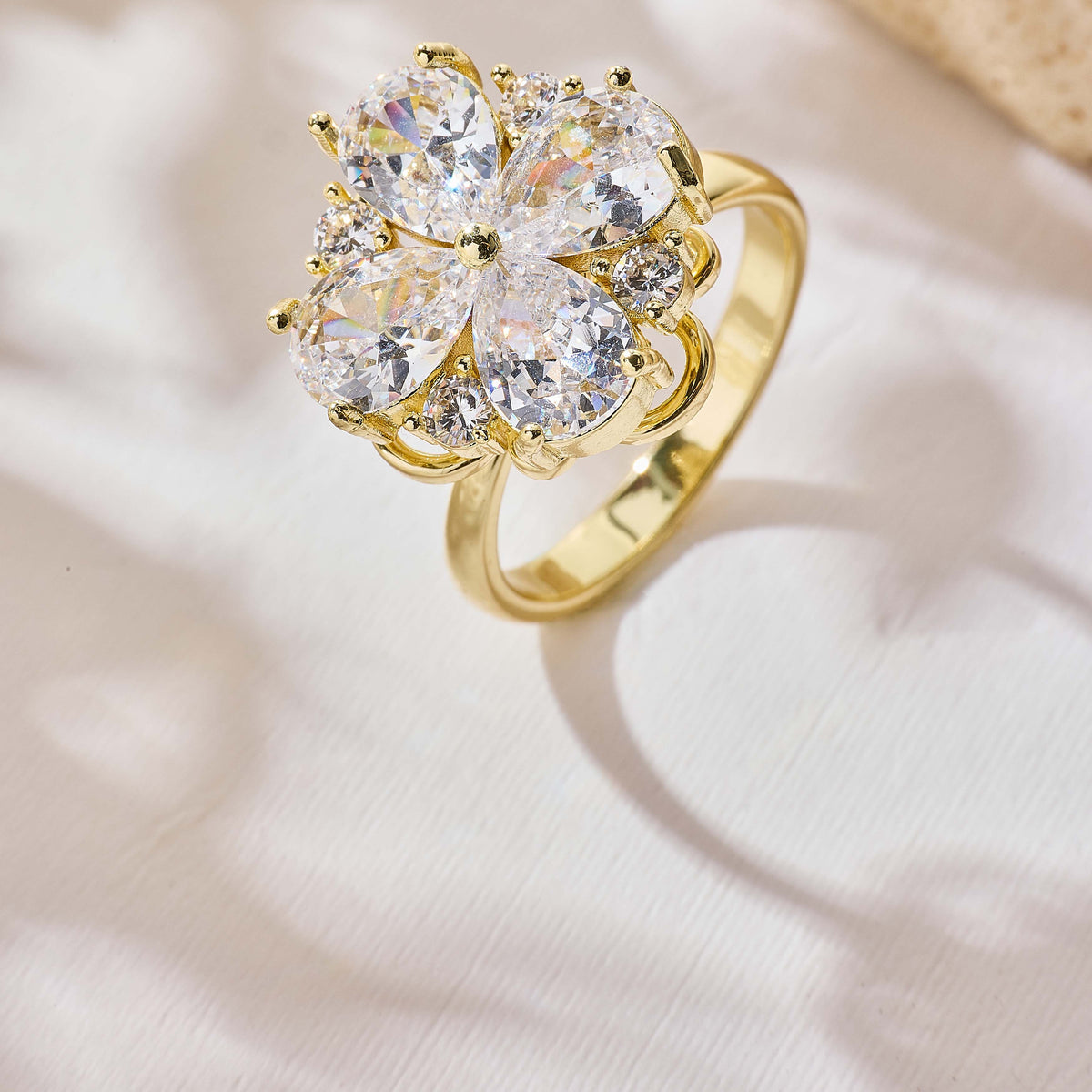 Flower Cubic Zirconia Ring R2918