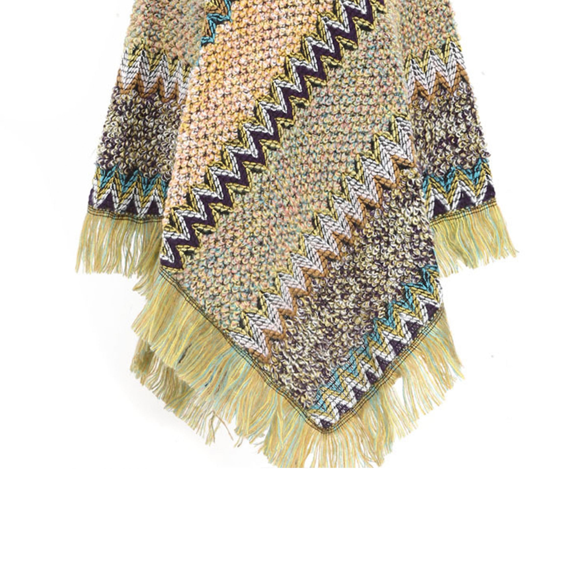 Knitted Tassel Shawl S0097