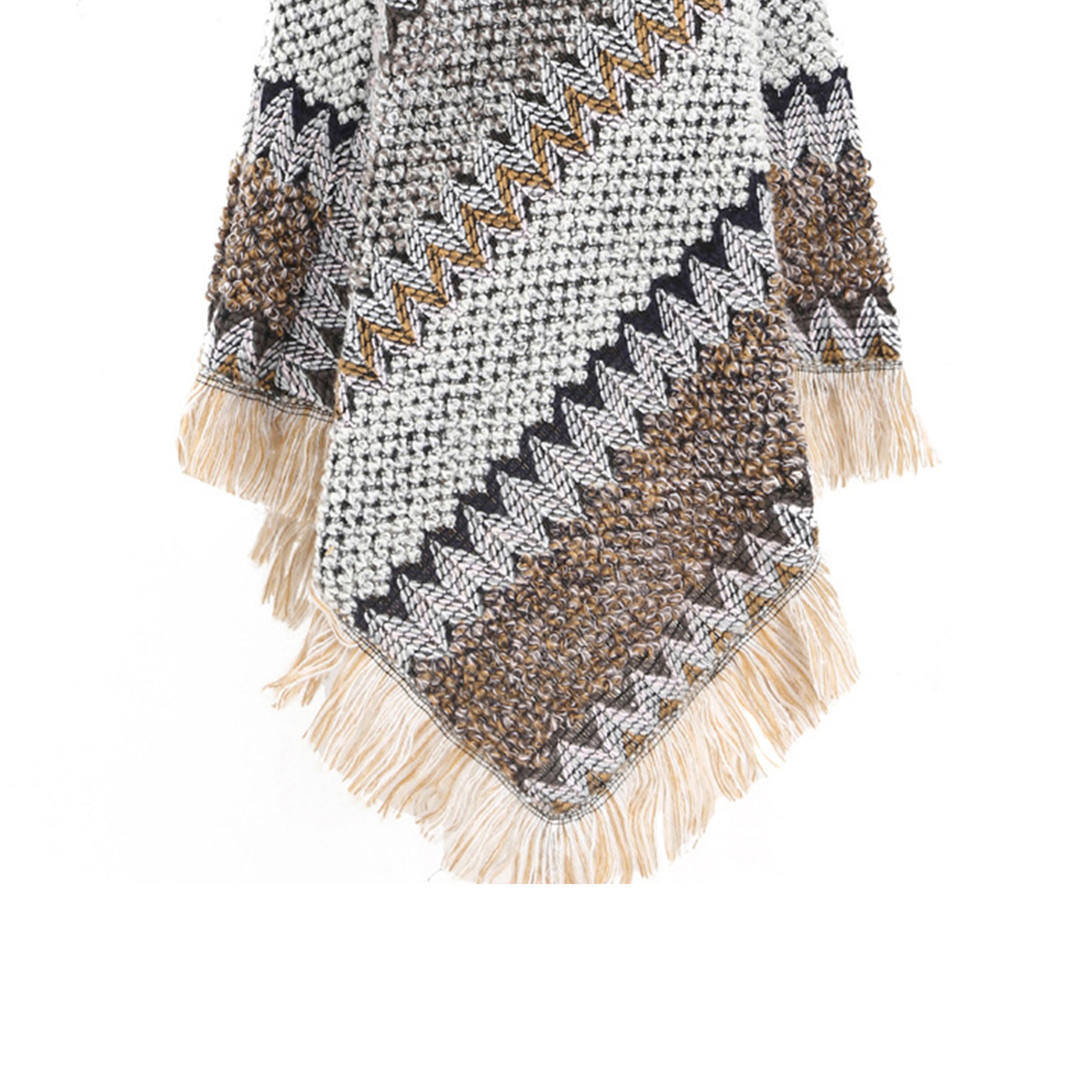 Knitted Tassel Shawl S0097