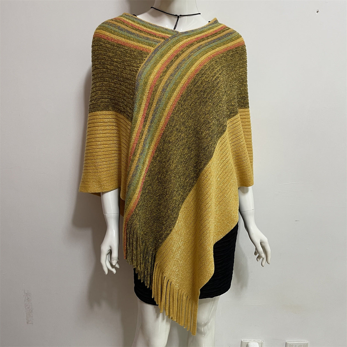 Striped Knit Scarves Cloak S0167