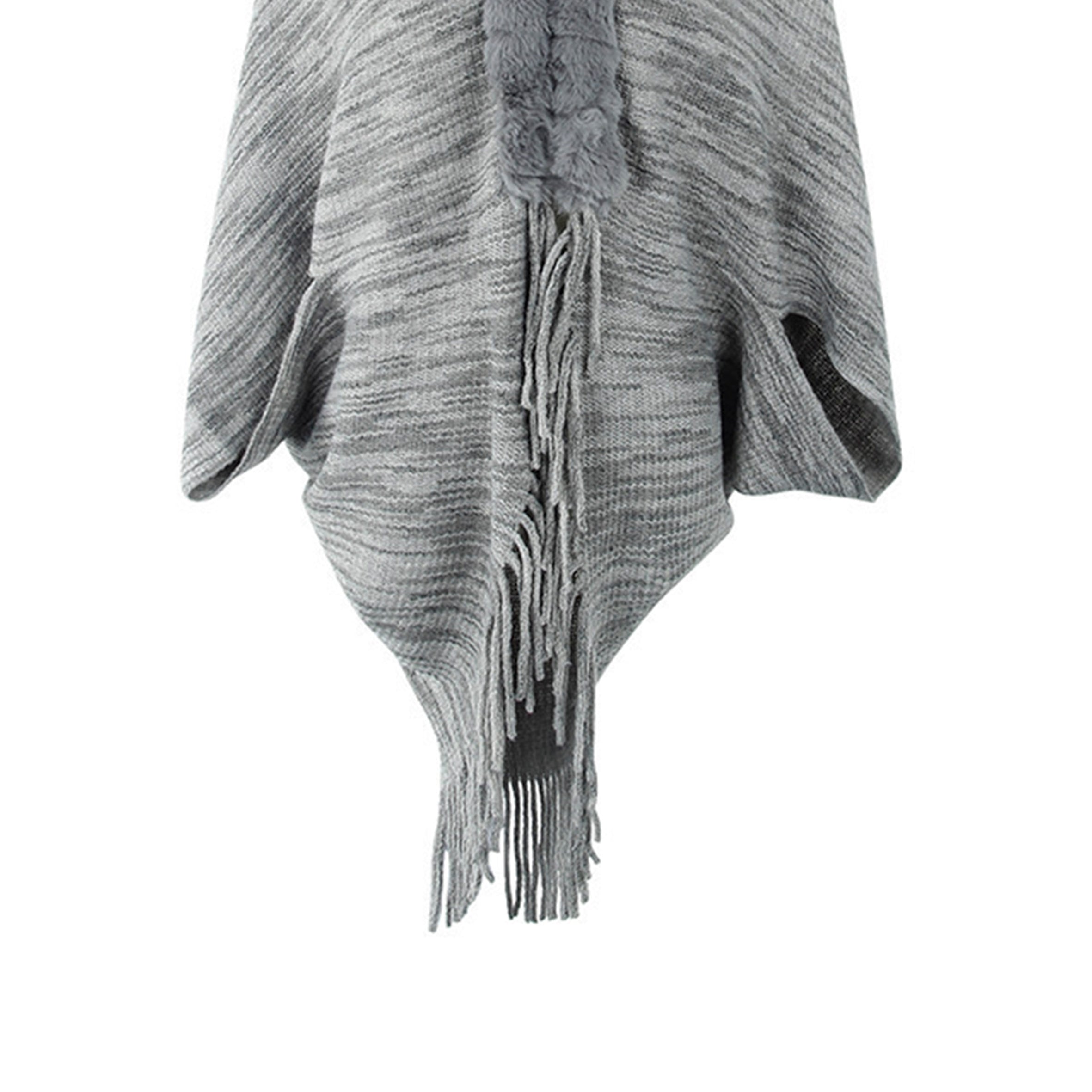 Fur Collar Tassel Shawl S0182