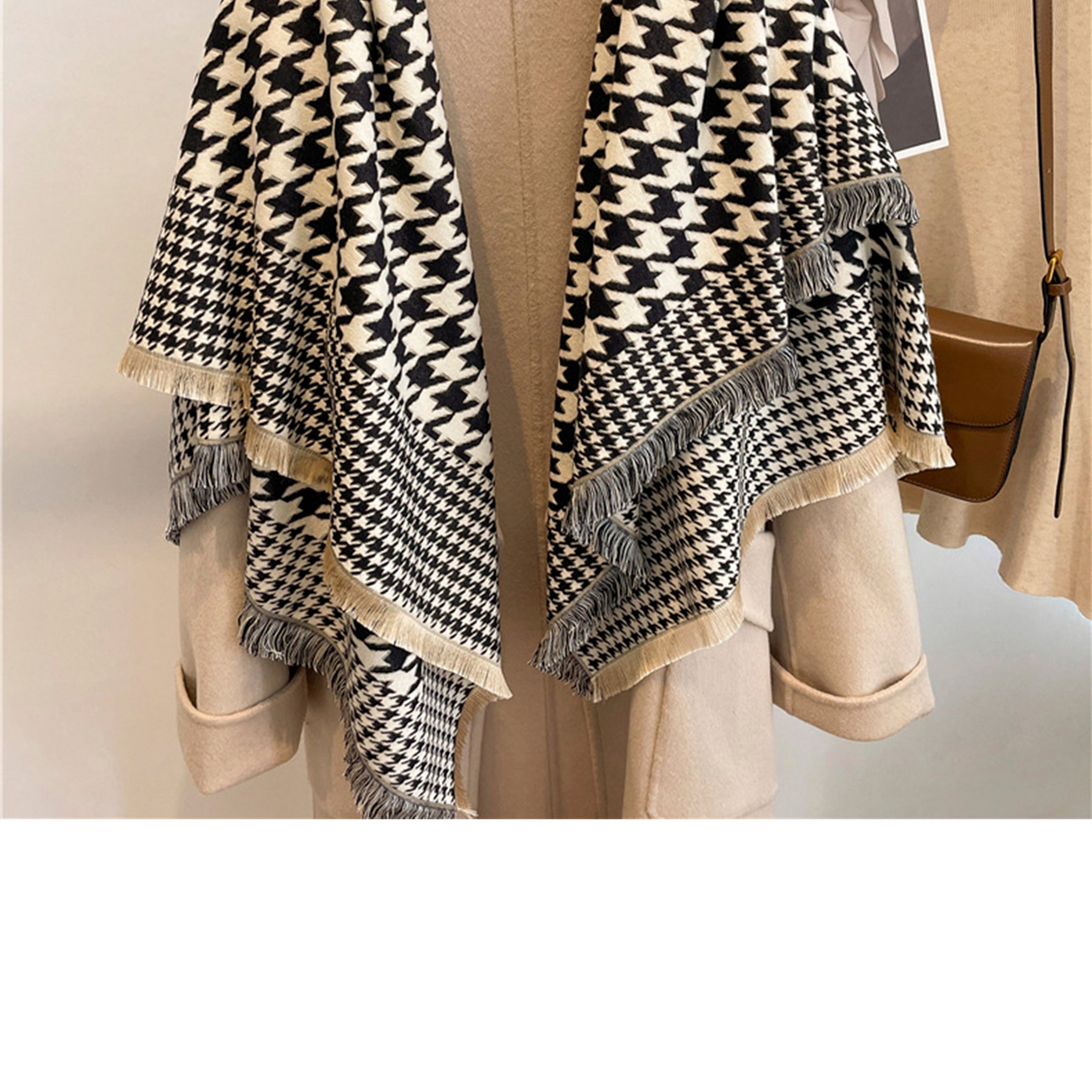 Houndstooth Pattern Cashmere Scarves S0192