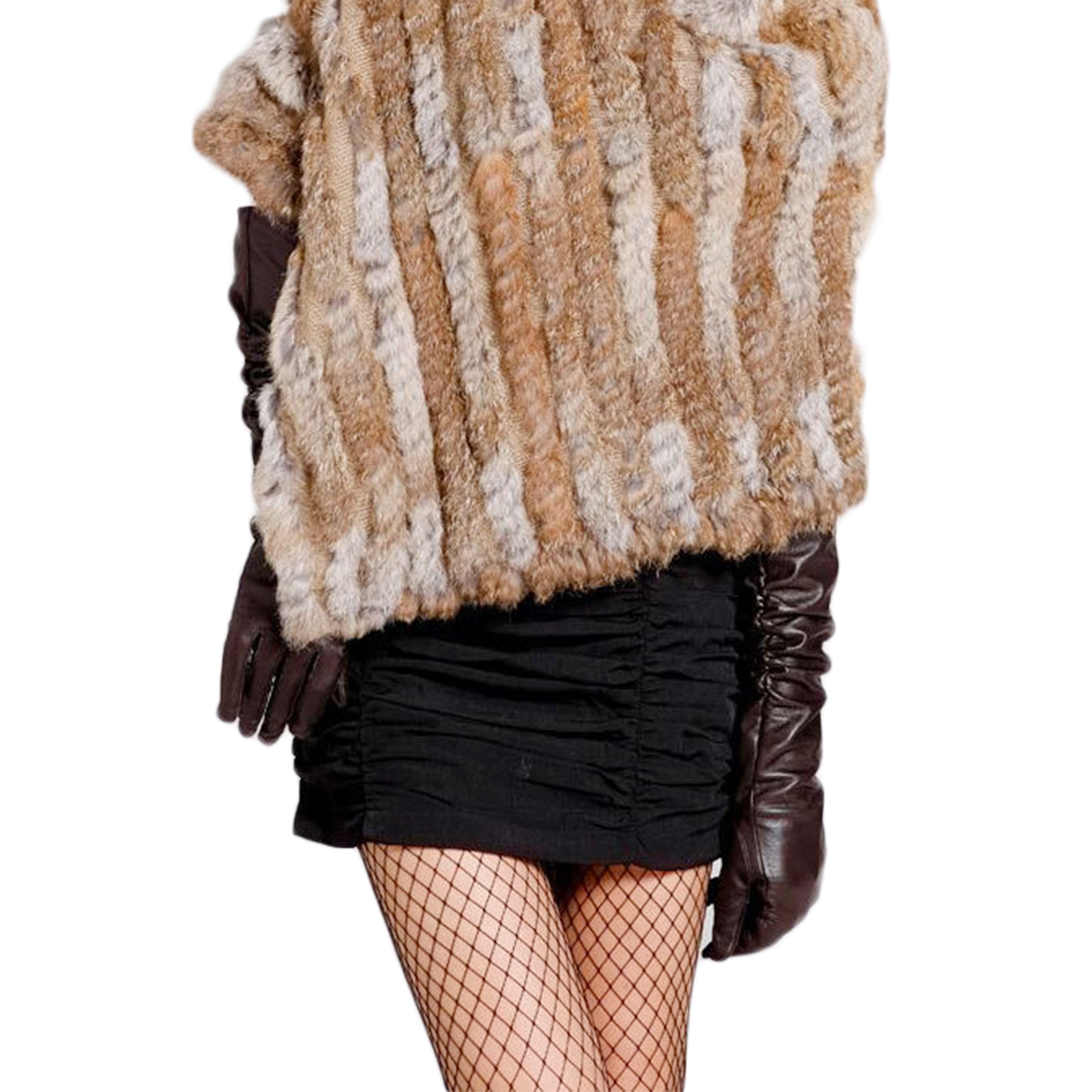 Faux Fur Poncho S0206