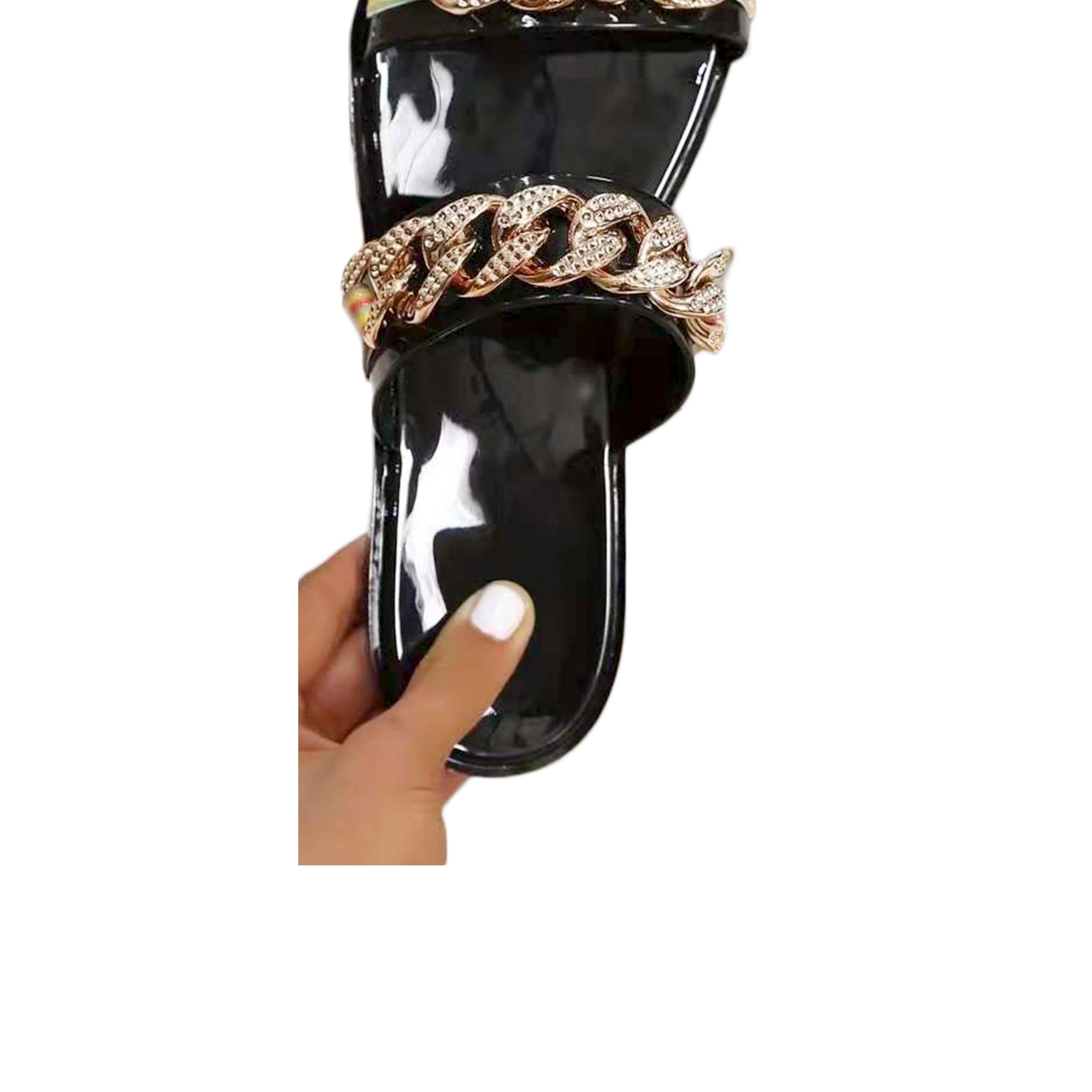 Rhinestone Chain Slippers SH0061