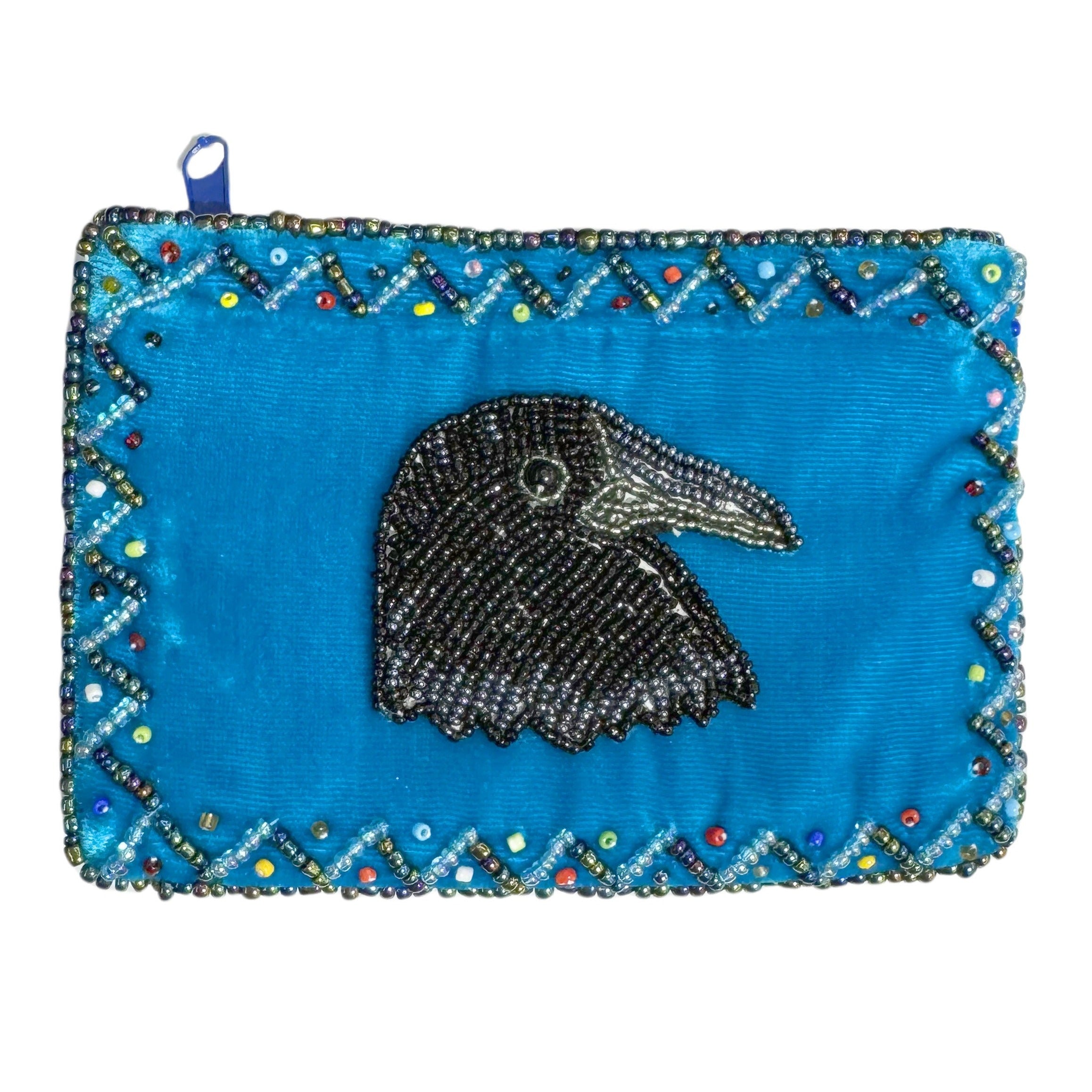 Crow Rectangle Velvet Coin Purse V0701