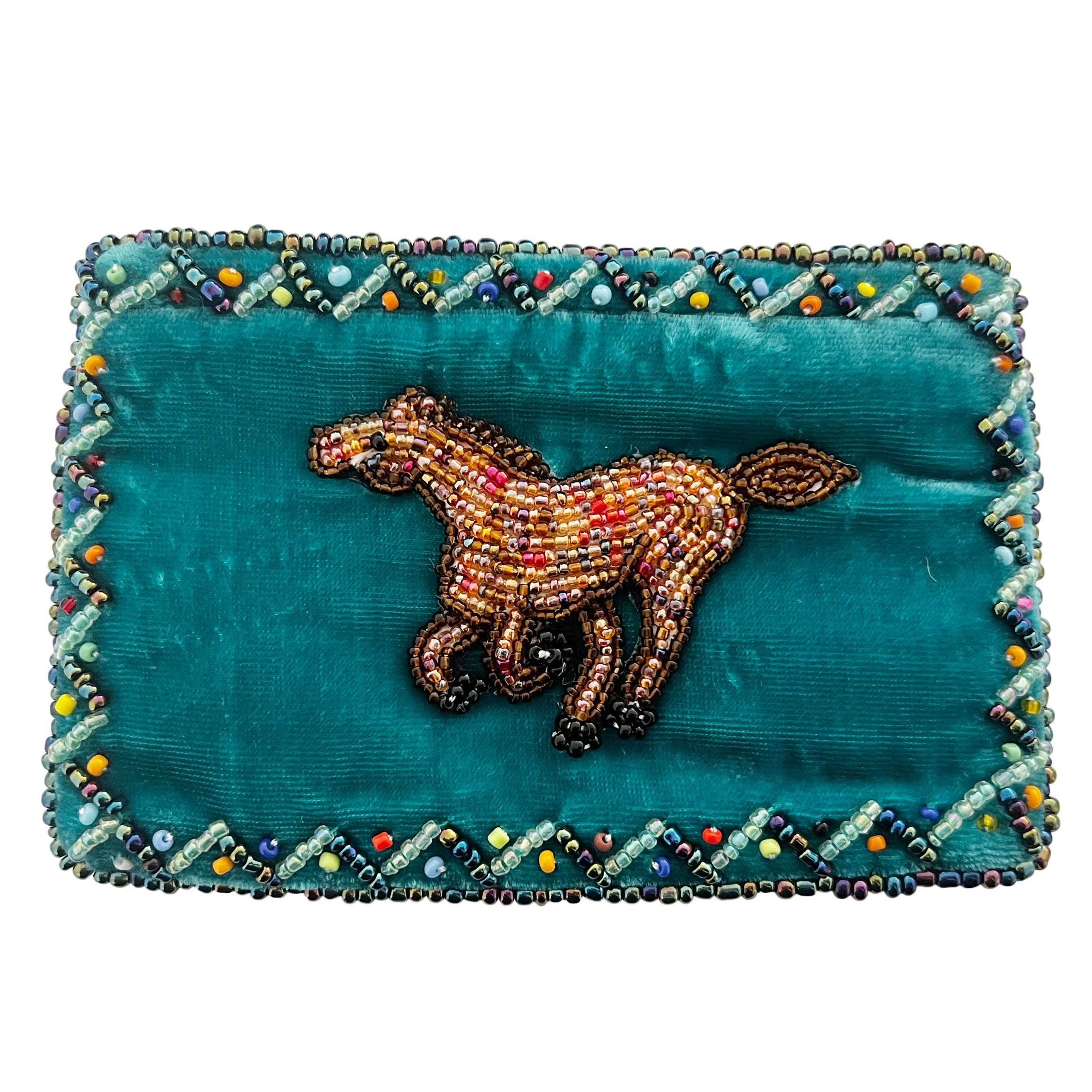 Horse Rectangle Velvet Coin Purse V0701