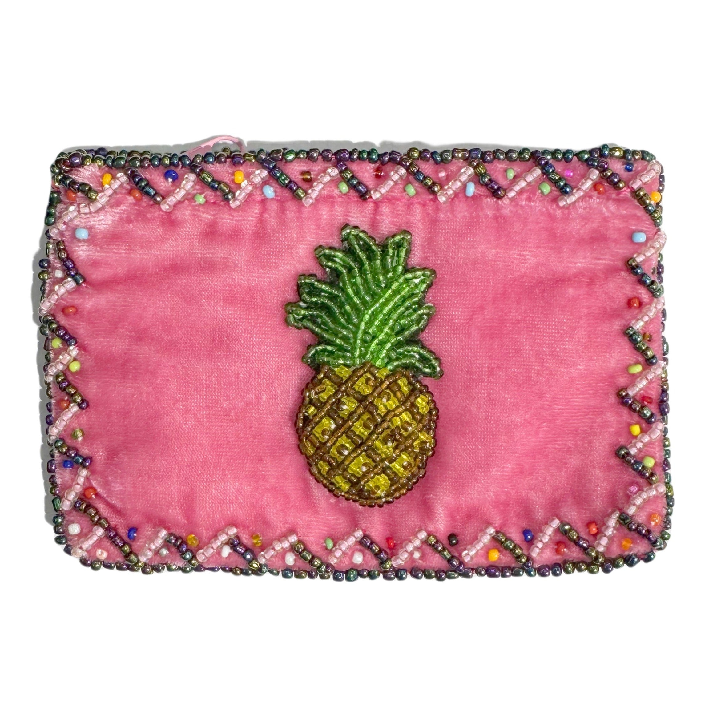 Pineapple Rectangle Velvet Coin Purse V0701