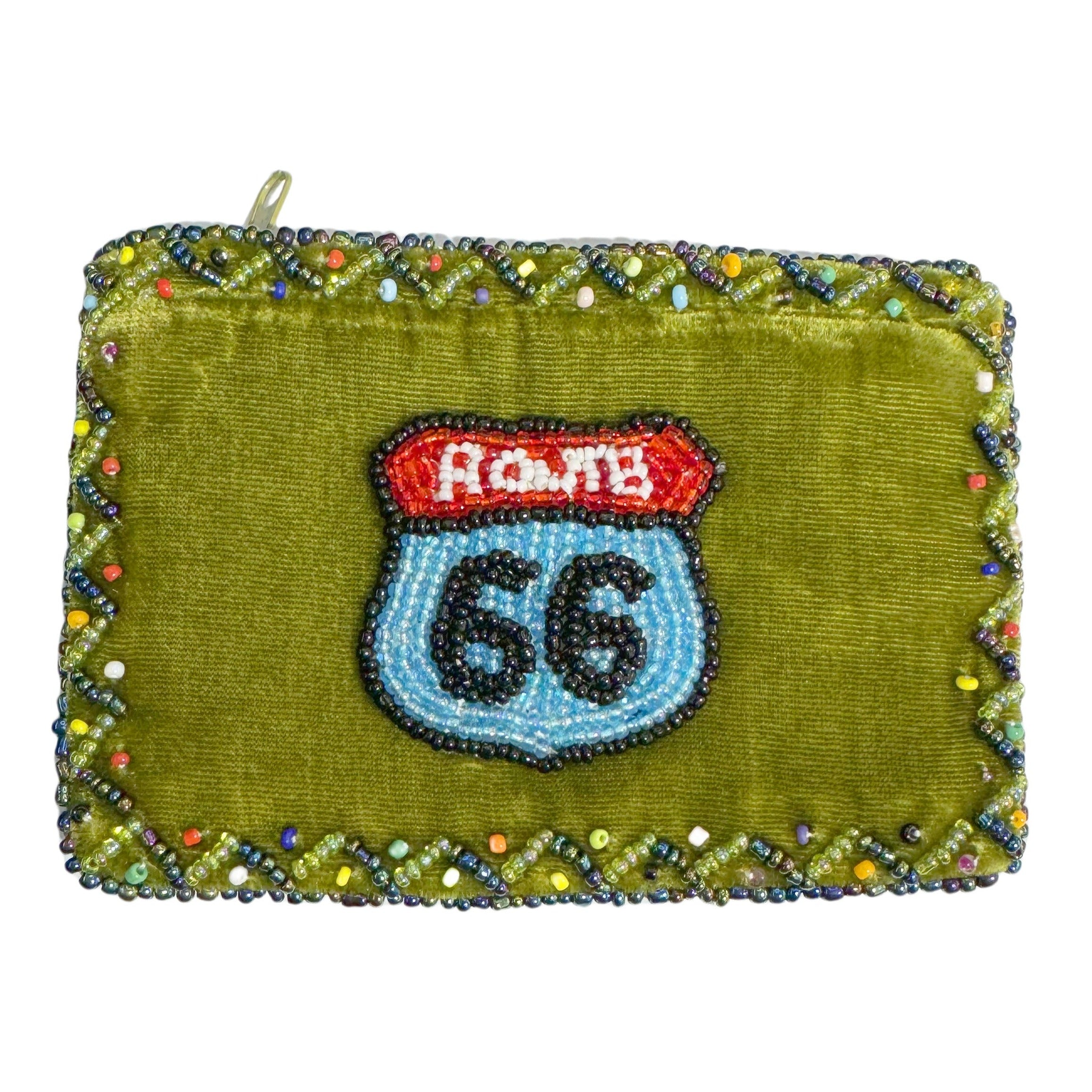 Route 66 Rectangle Velvet Coin Purse V0701